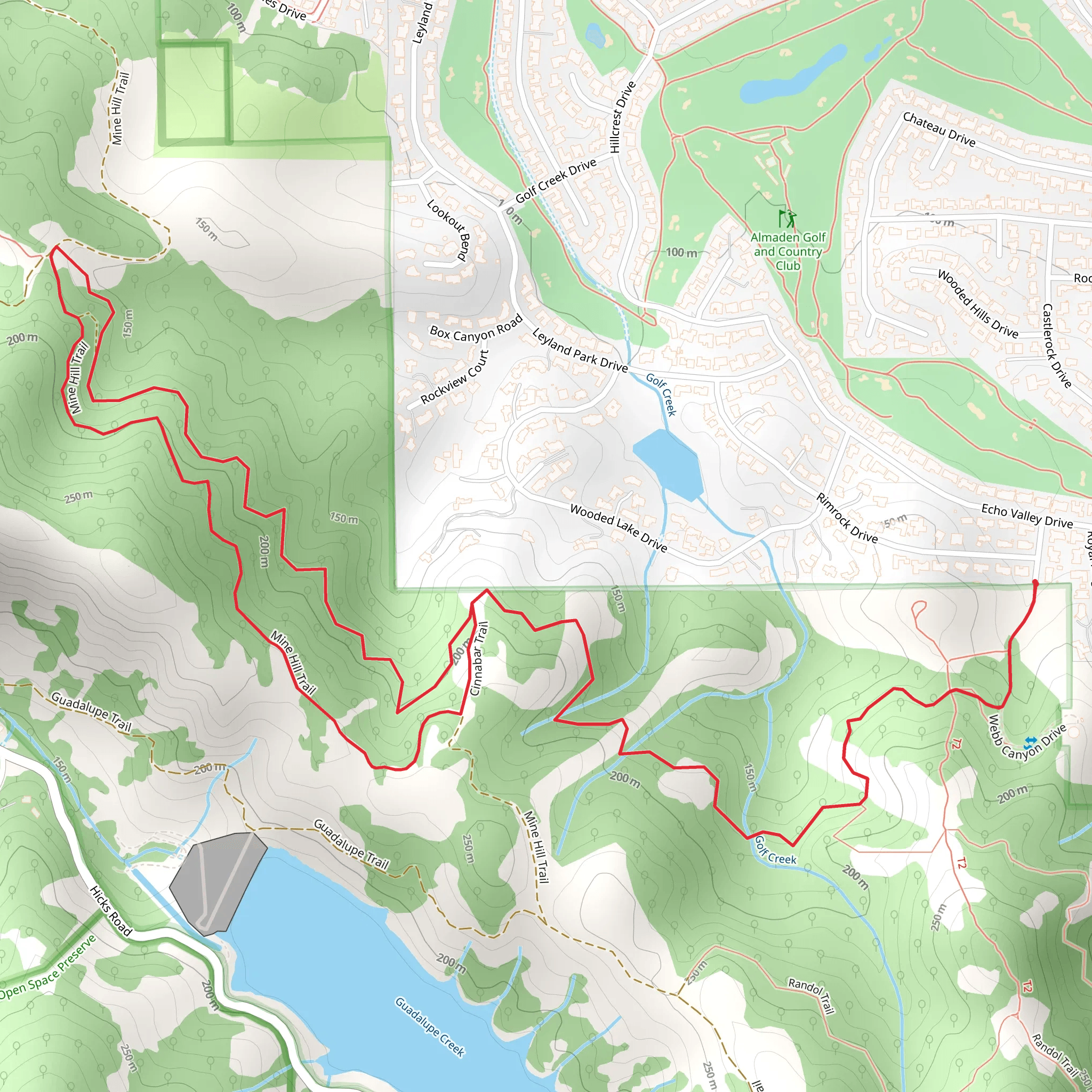 New Almaden and Mine Hill Loop Trail mobile static map