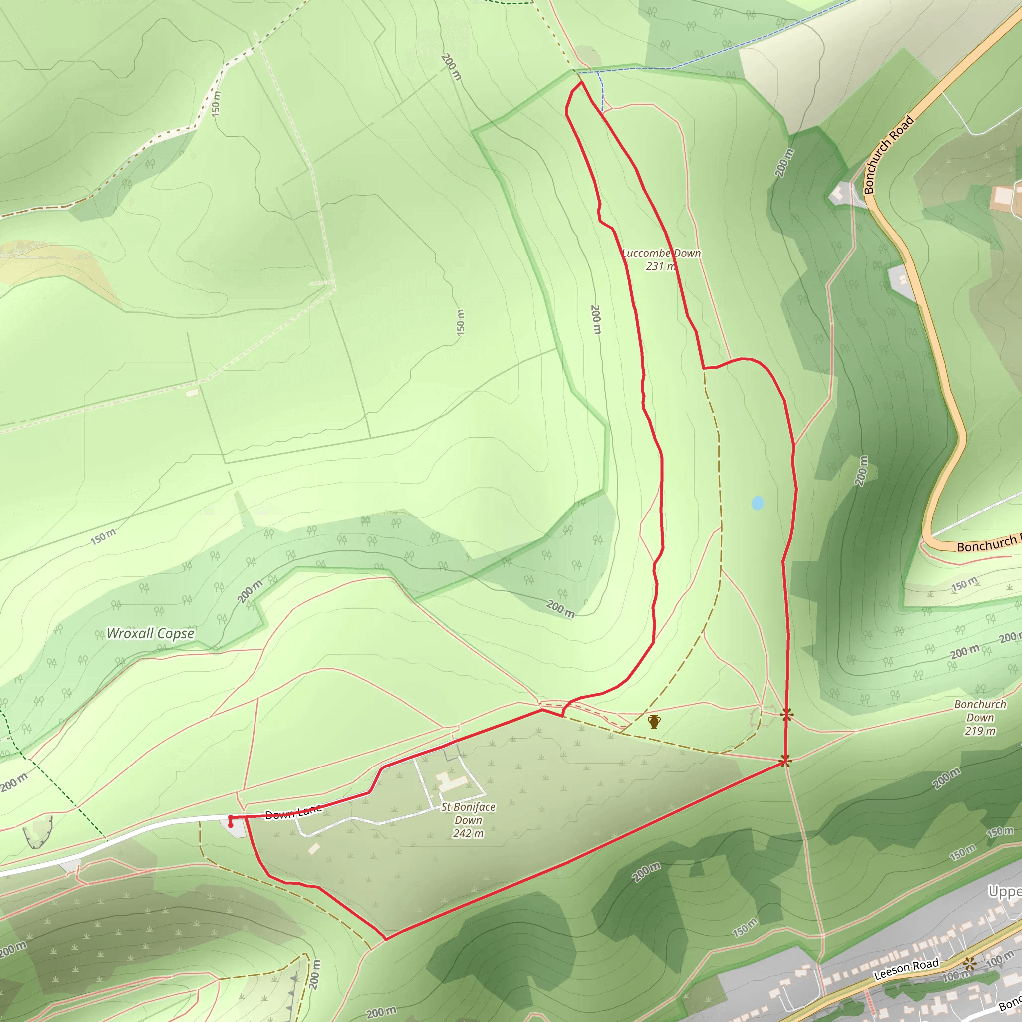 Vetnor Downs and Luccombe Down Loop mobile static map