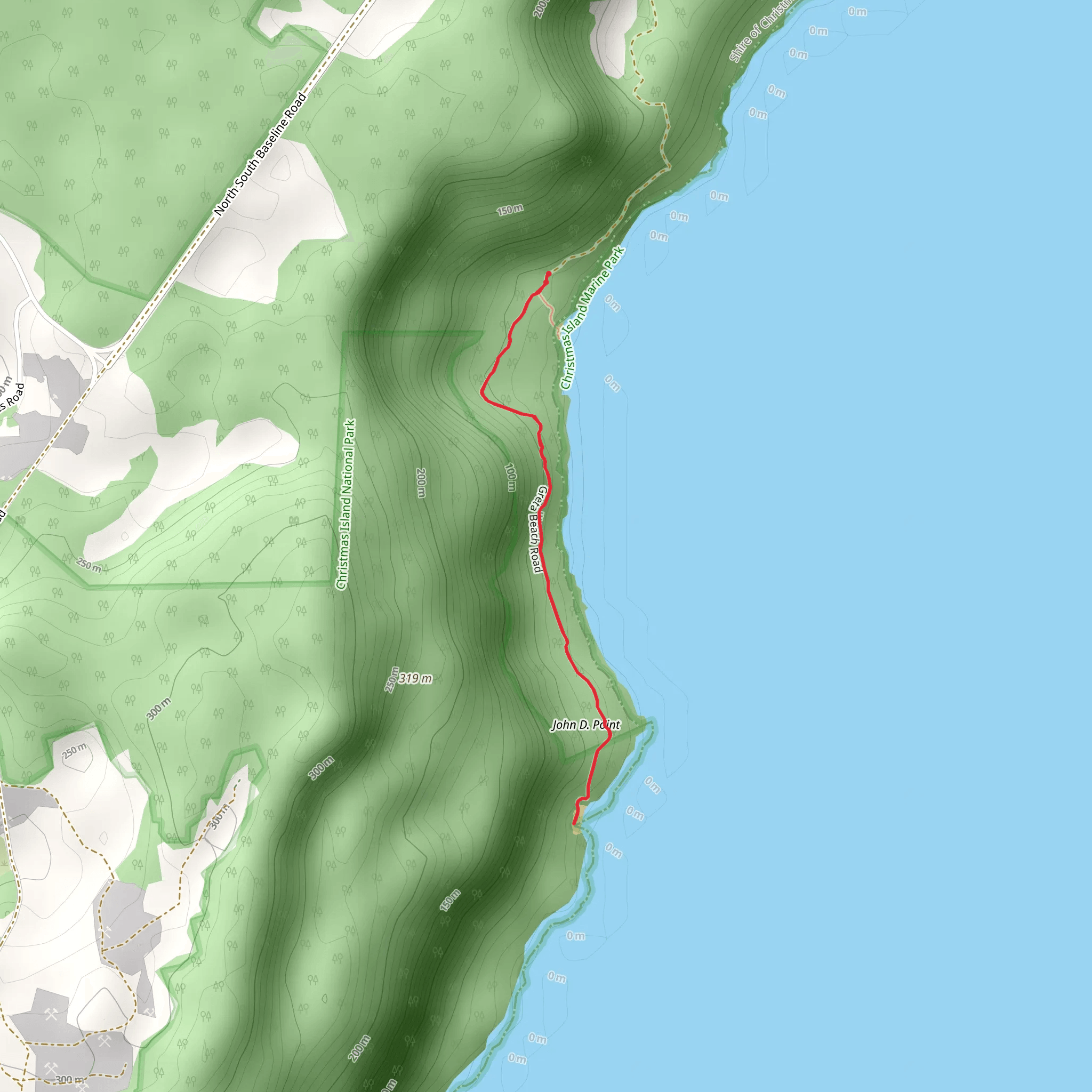 Dolly Beach Trail mobile static map