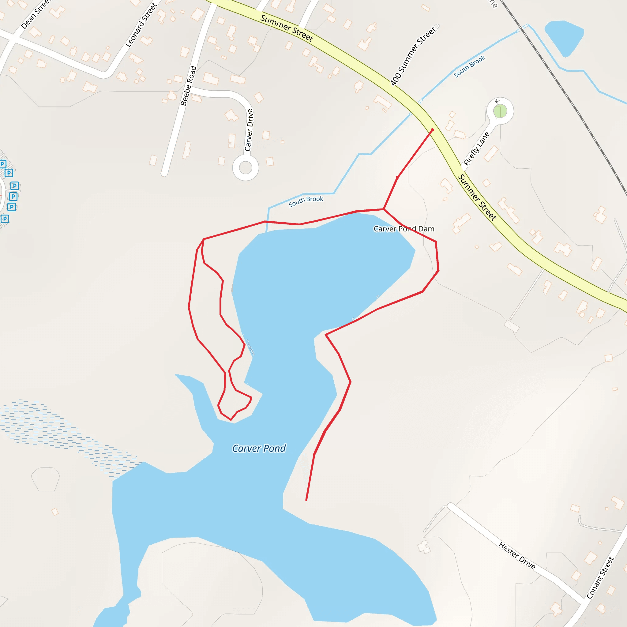 Carver Pond Trail mobile static map