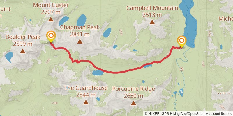 Boulder Pass Trail via GDT stage 2 Map