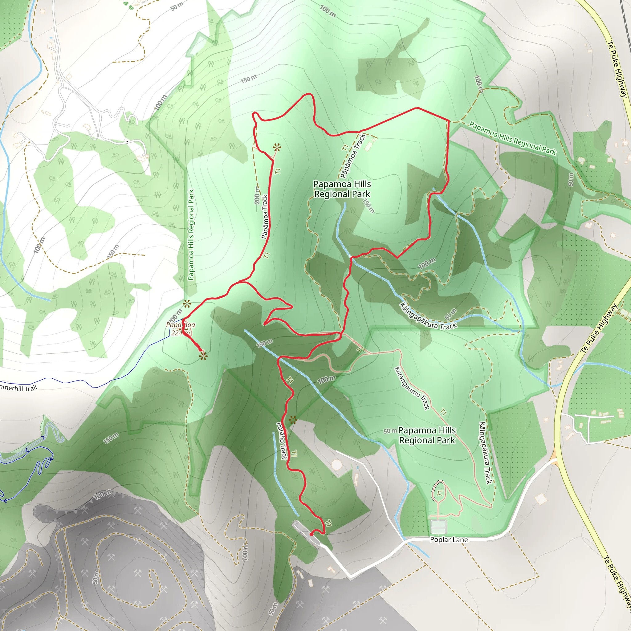 Papamoa Hills Loop mobile static map