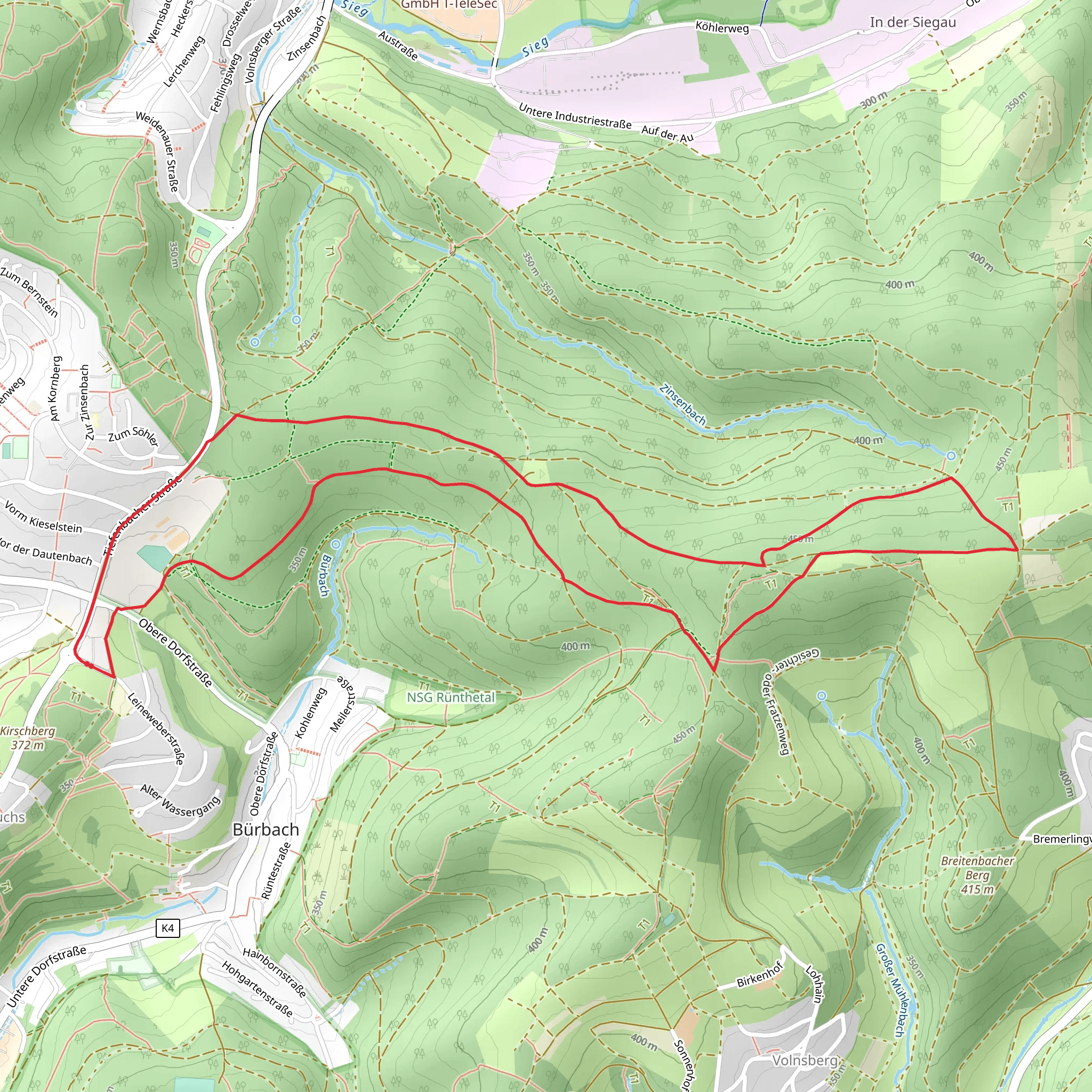 Netphener Rundweg and Rothaarweg Loop mobile static map