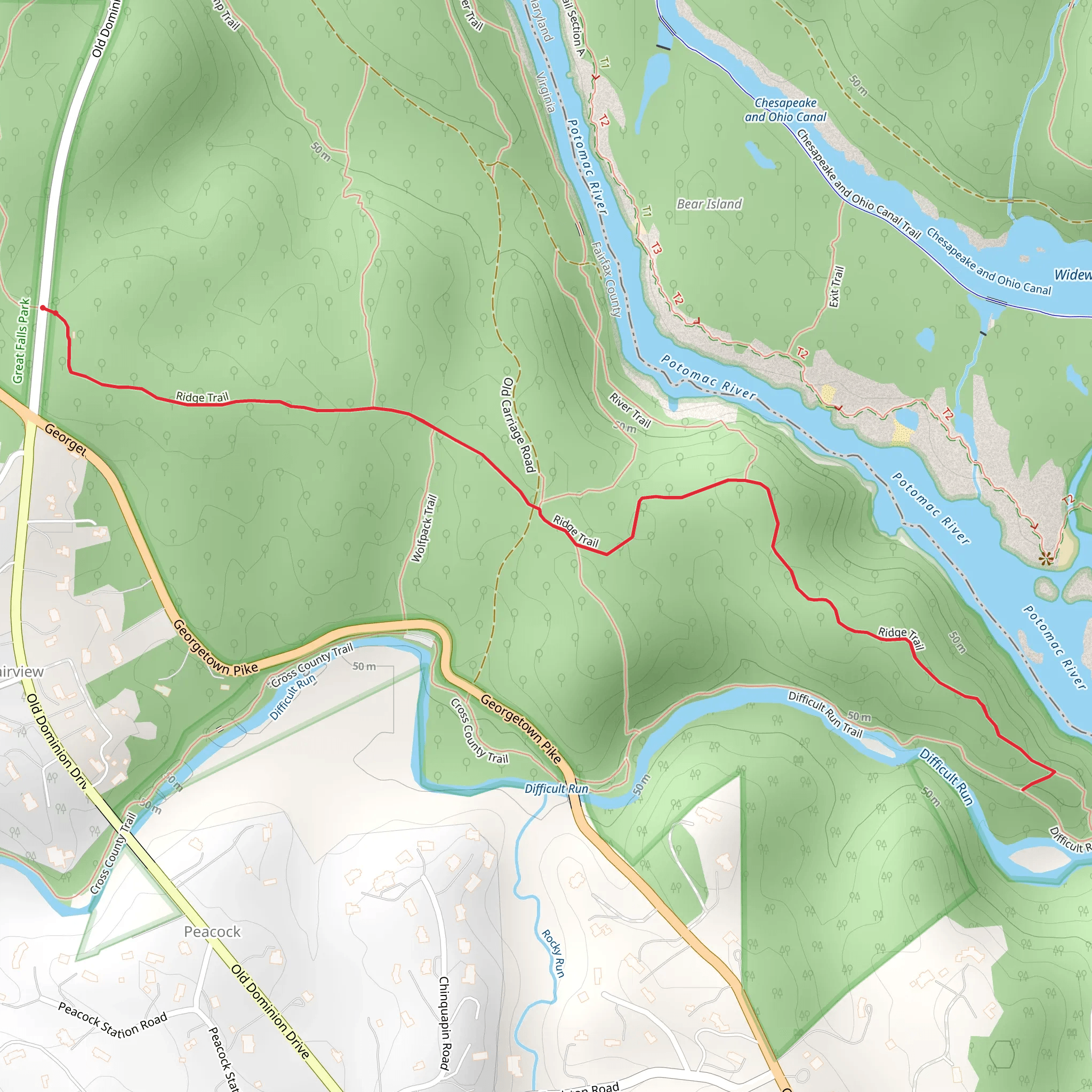 Ridge Trail mobile static map