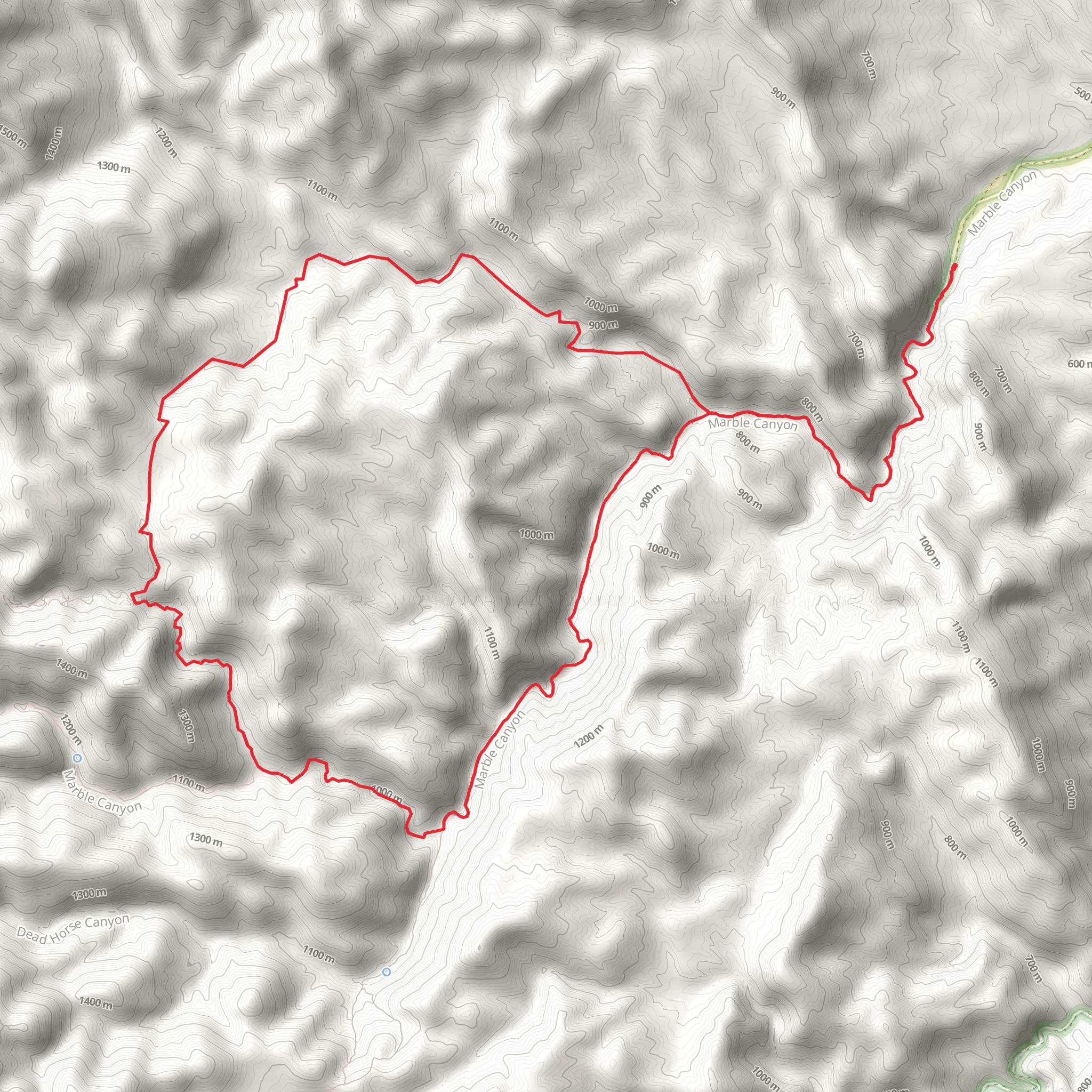 Cottonwood Marble Canyon Loop Trail mobile static map