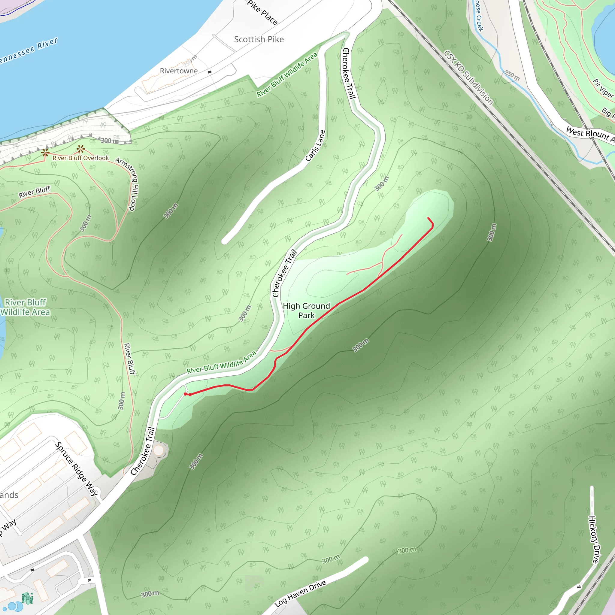 High Ground Park mobile static map