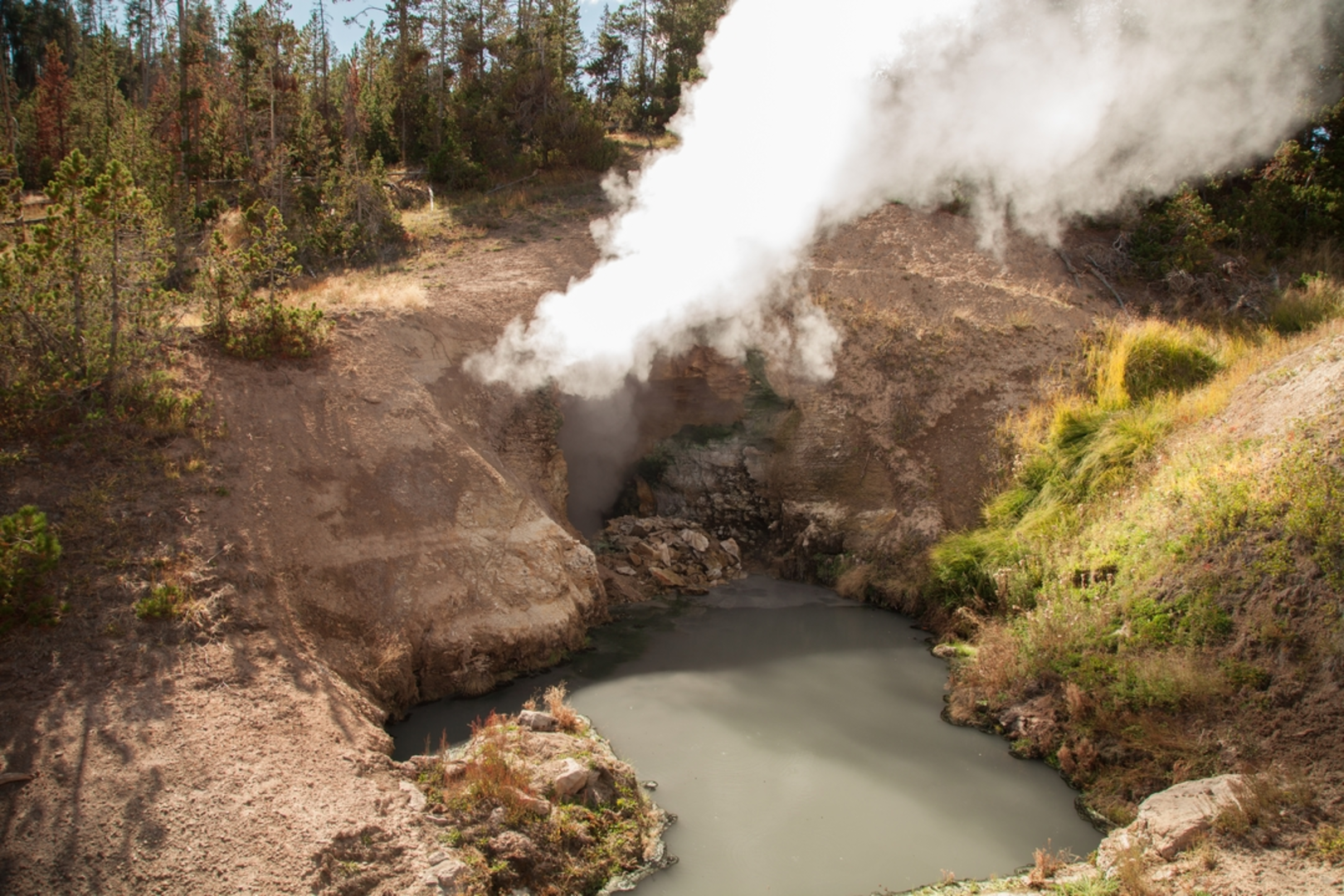 An image depicting the trail Mud Volcano Trail and its surrounding area.