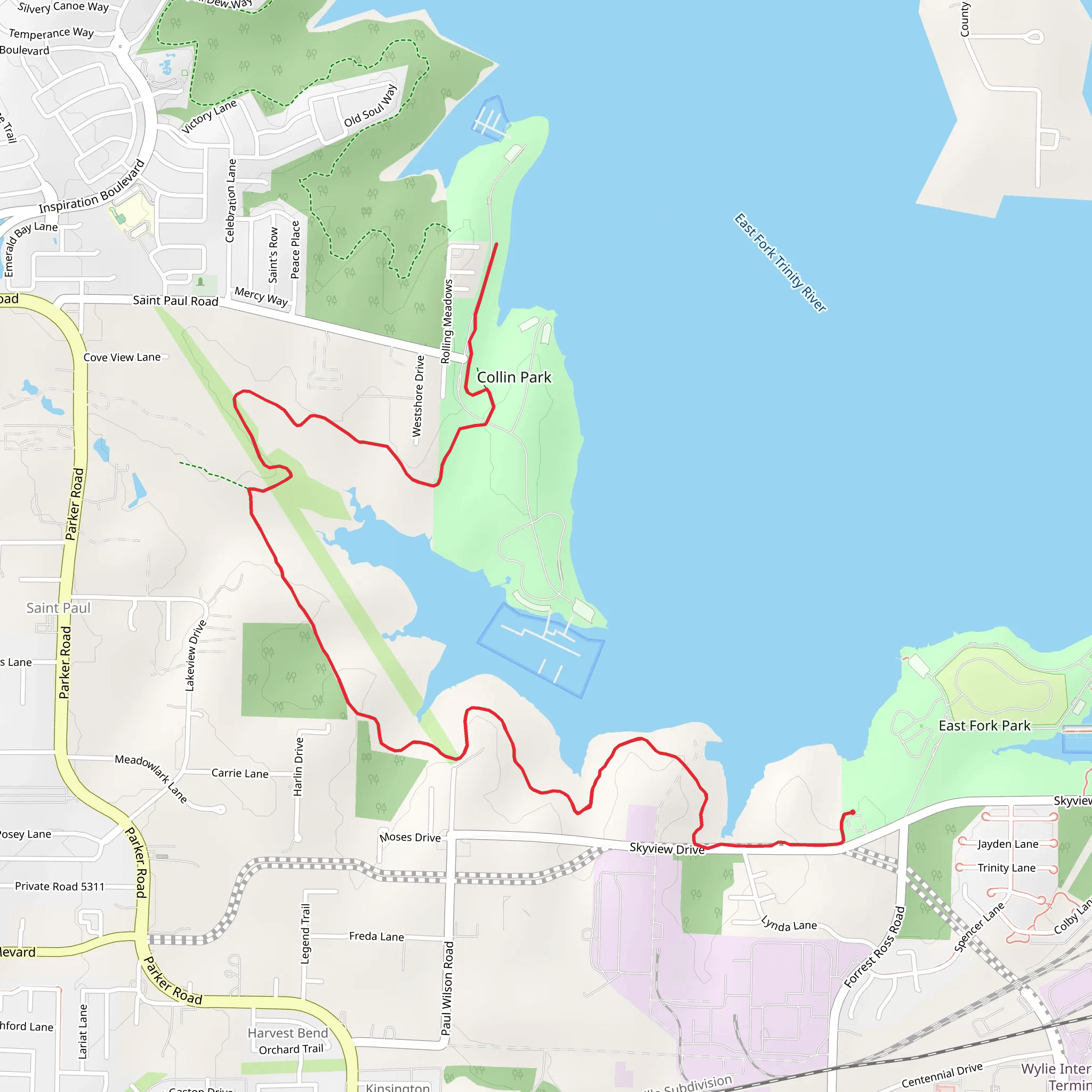 Collin Park - Trinity Trail mobile static map