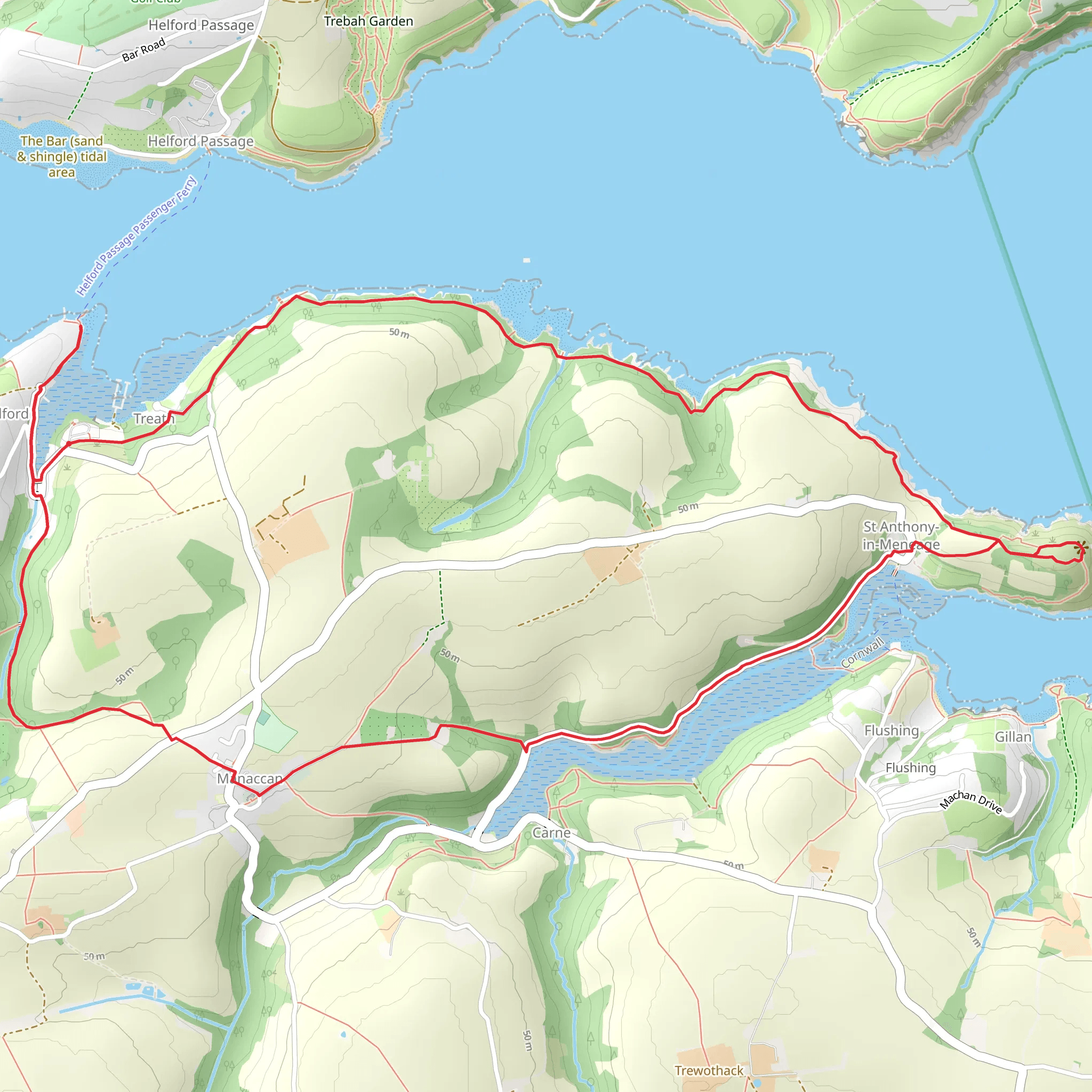 Helford River Walk mobile static map