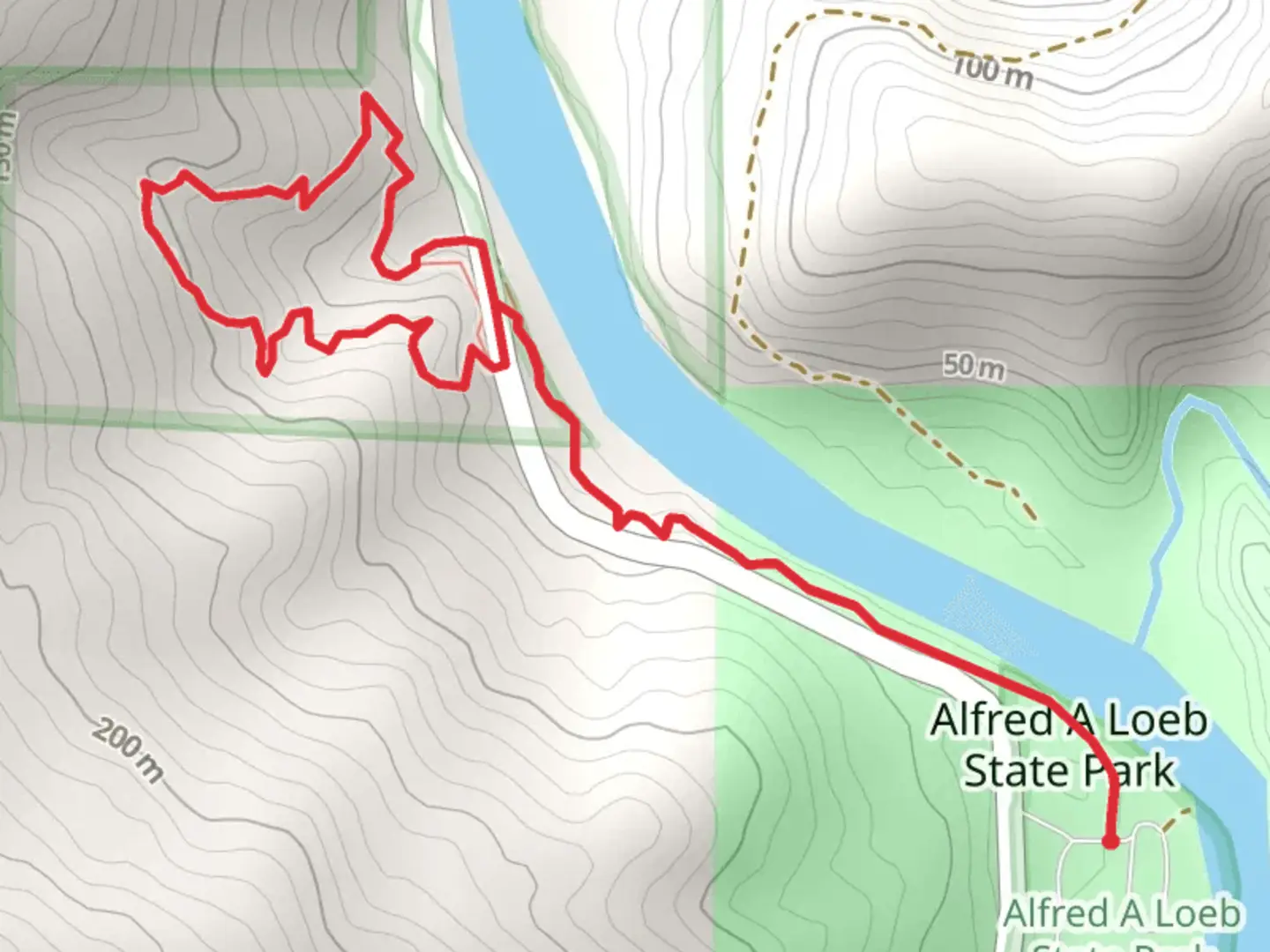 An image depicting the trail Redwood Nature Trail and Riverview Nature Trail Loop and its surrounding area.