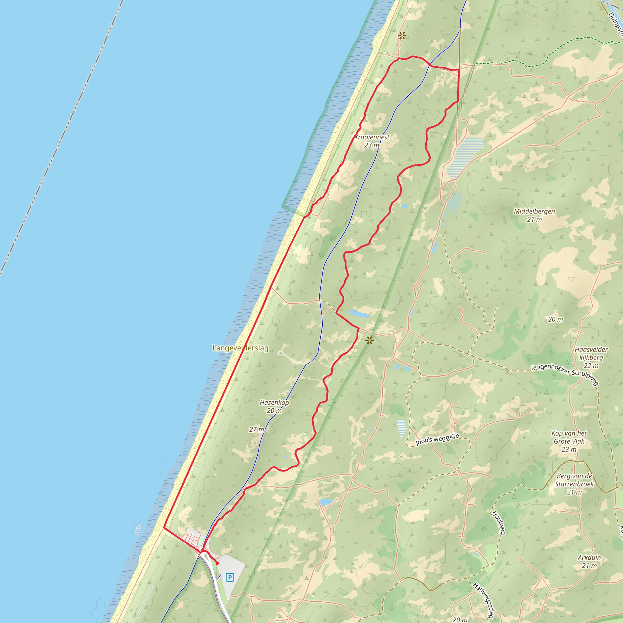 Langeveldwandeling and Strandafrit Loop mobile static map