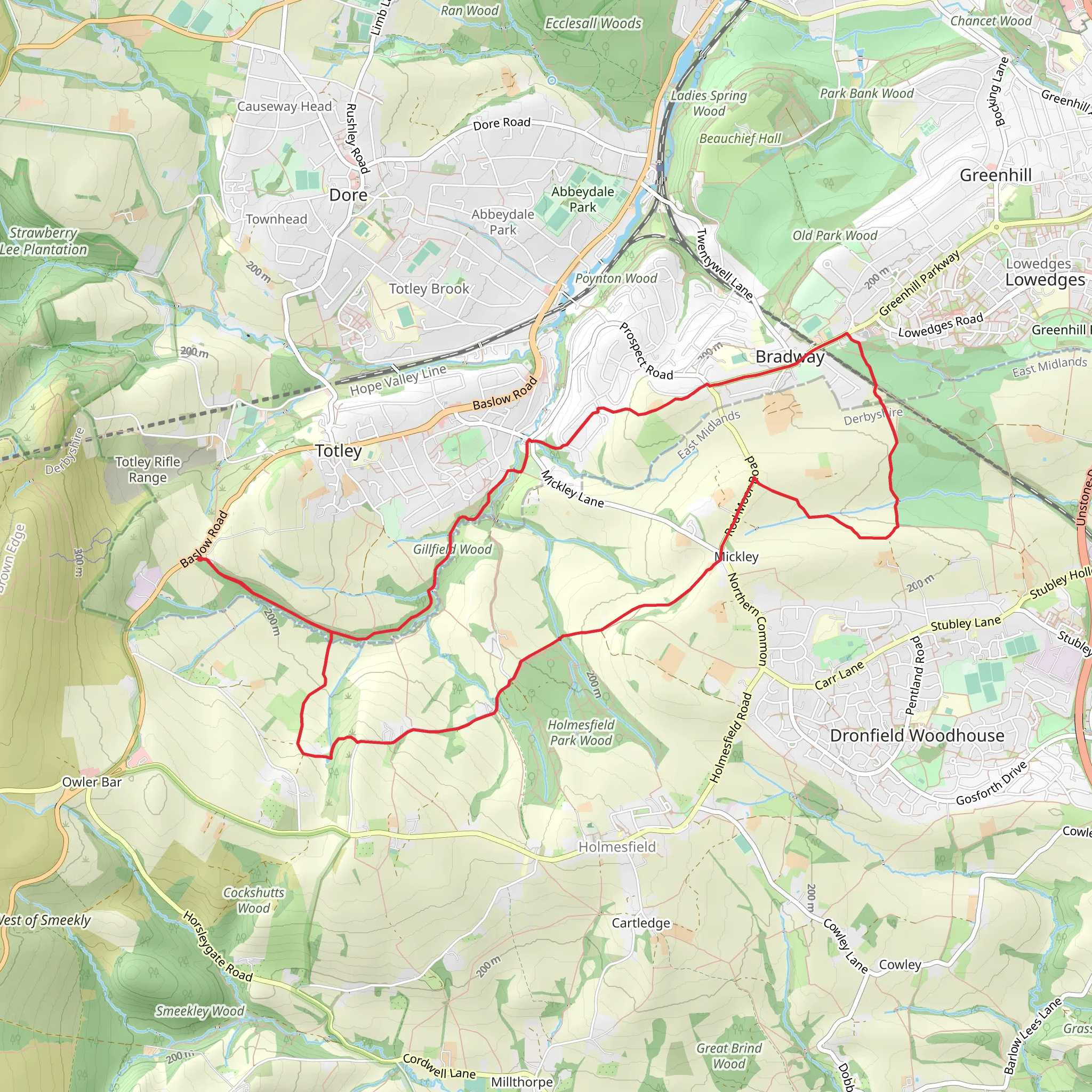 Mickley Circular Walk mobile static map