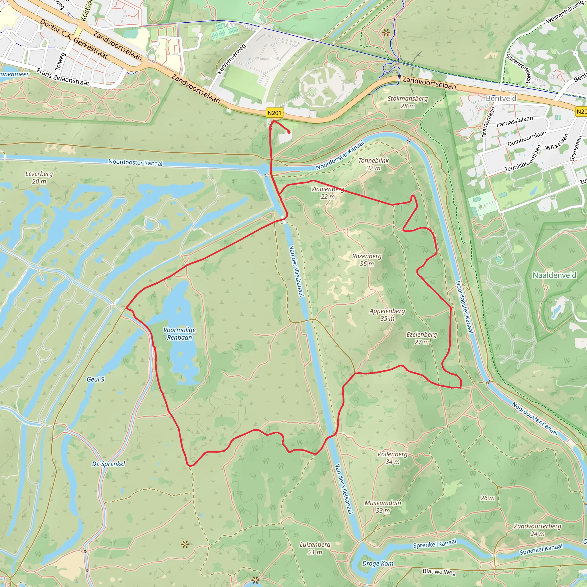 Rozenwaterveld and Voormalige Renbaan Loop mobile static map