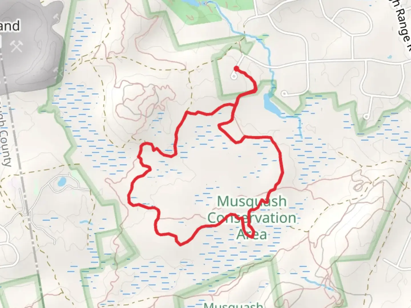 An image depicting the trail Betty Mack Loop and Overlook Loop and its surrounding area.
