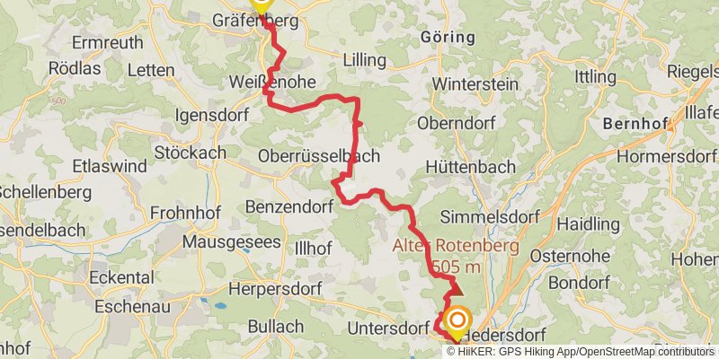 Frankenweg stage 15 Map
