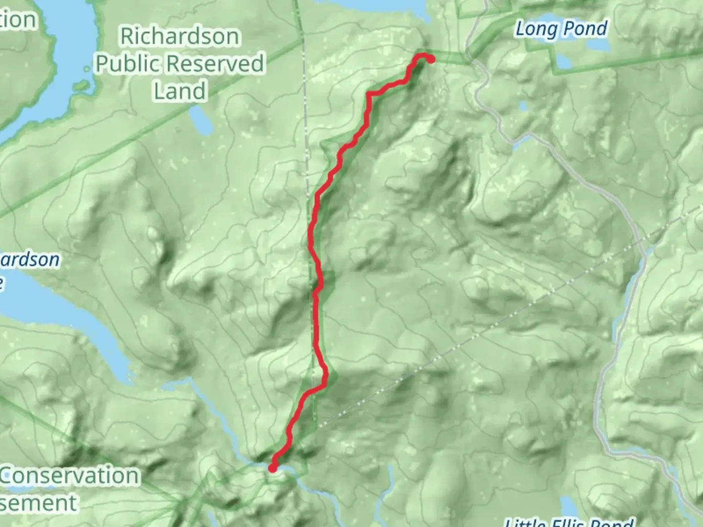 An image depicting the trail Bemis Mountain via Appalachian Trail and its surrounding area.