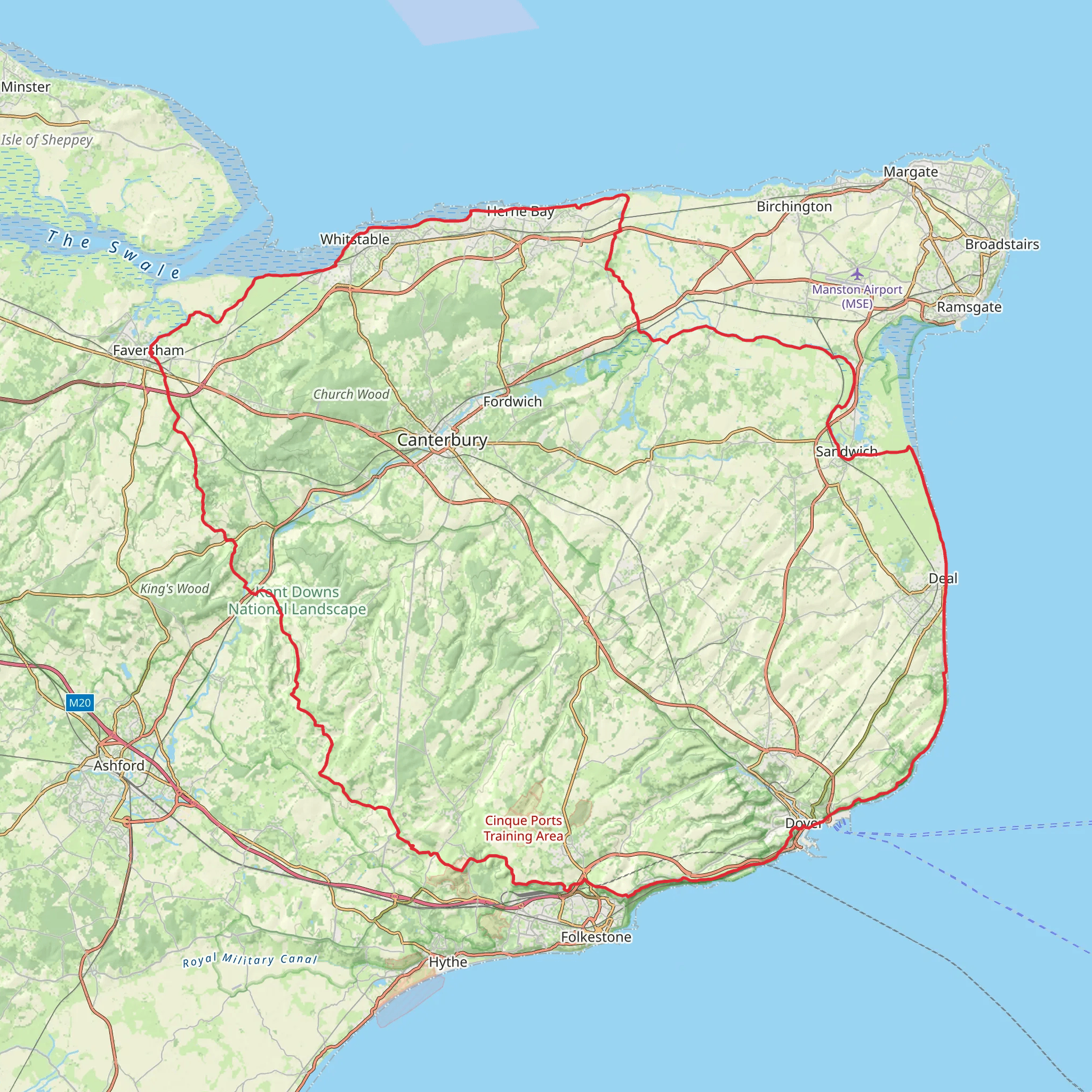 King Ethelbert's Loop from Faversham mobile static map