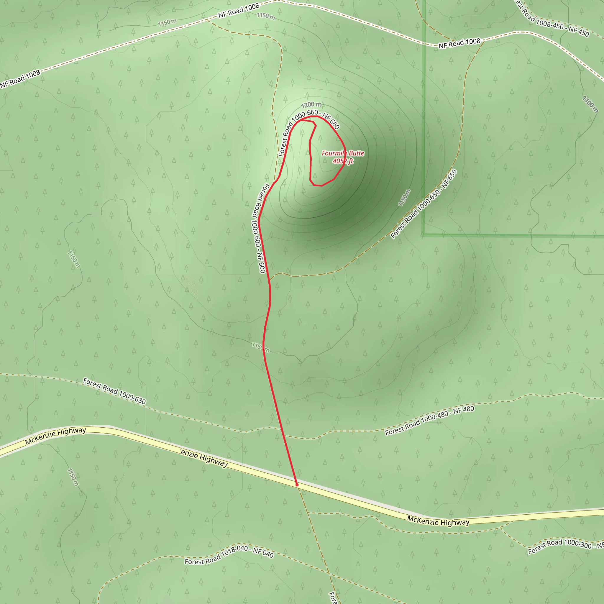 Fourmile Butte mobile static map