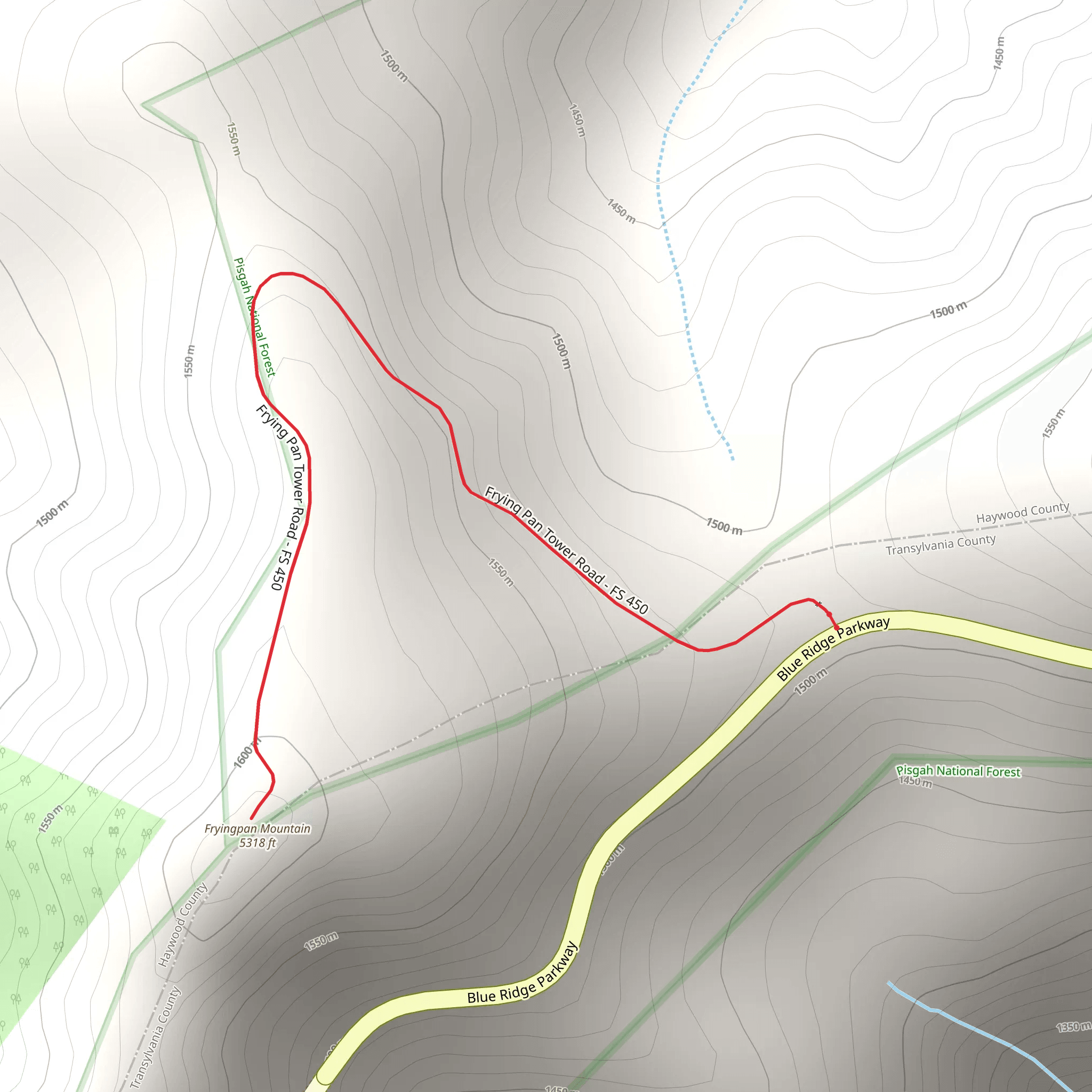 Fryingpan Mountain mobile static map