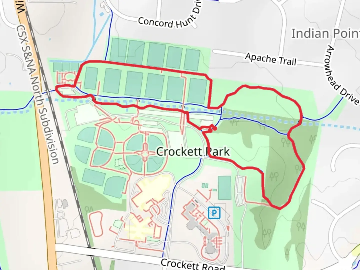 An image depicting the trail Crockett Park Loop Trail and its surrounding area.
