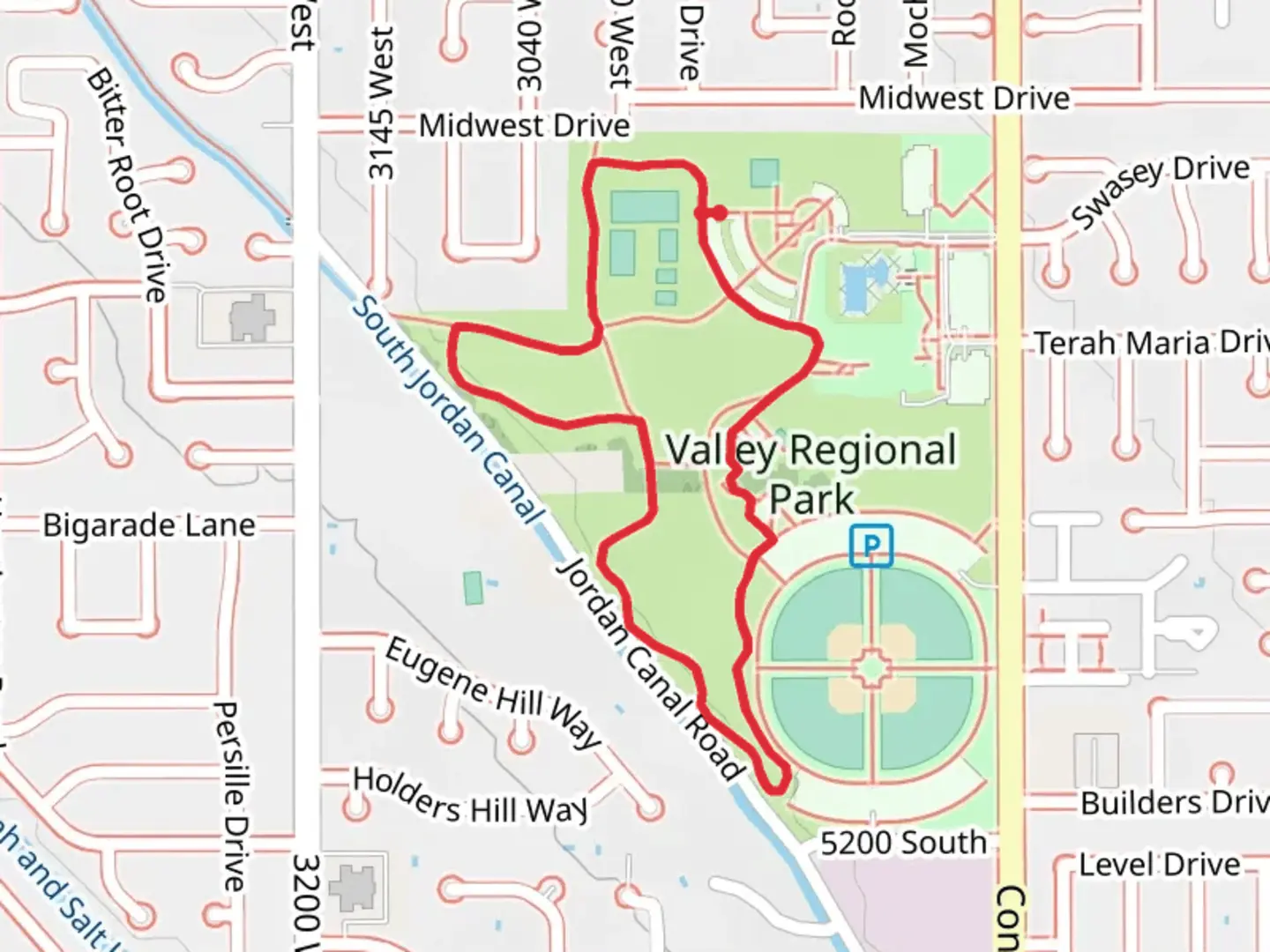 An image depicting the trail Valley regional Park Loop and its surrounding area.