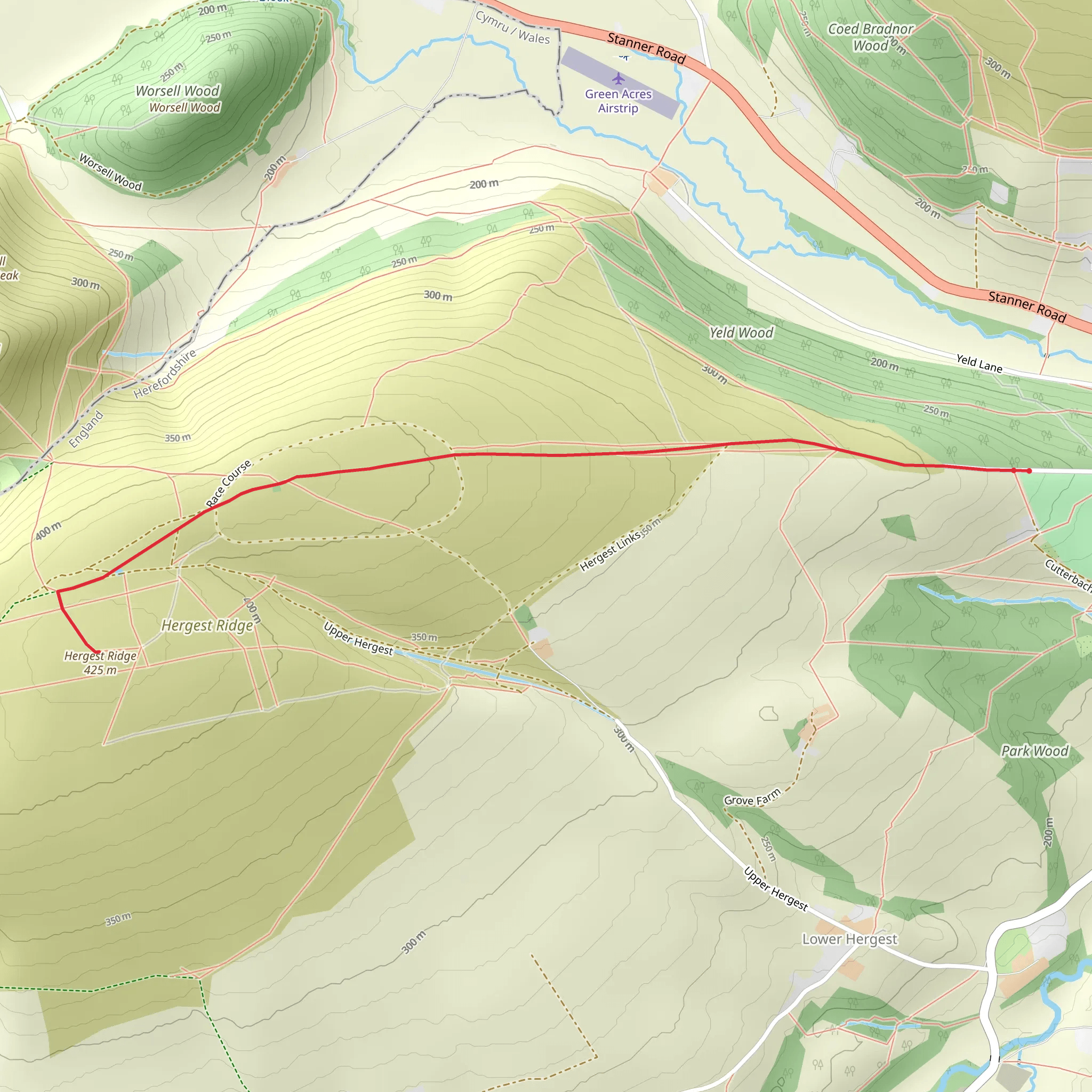 Hergest Ridge Out and Back mobile static map