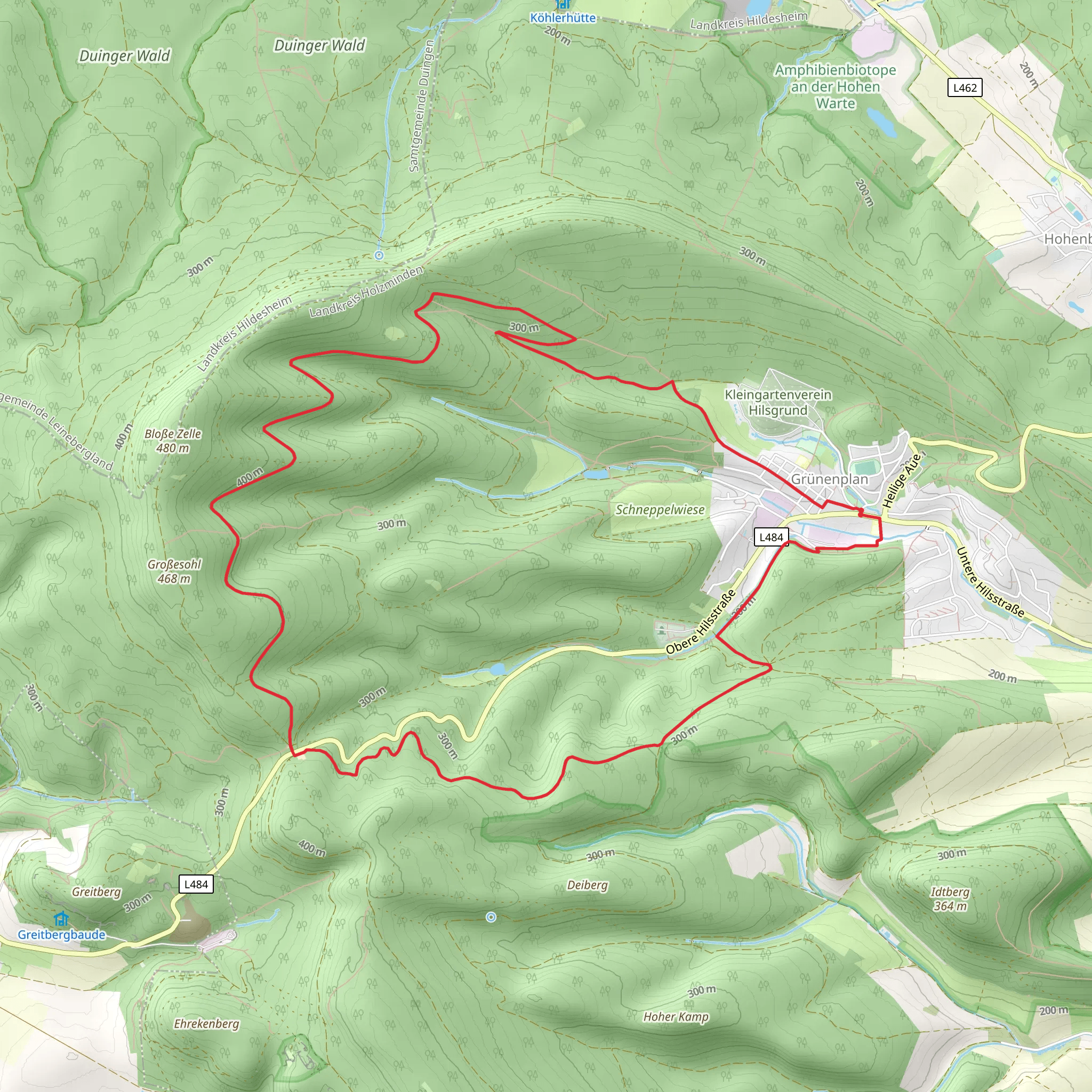 Prof Amelung-Weg, Tanzbergweg and Promilleweg Loop mobile static map