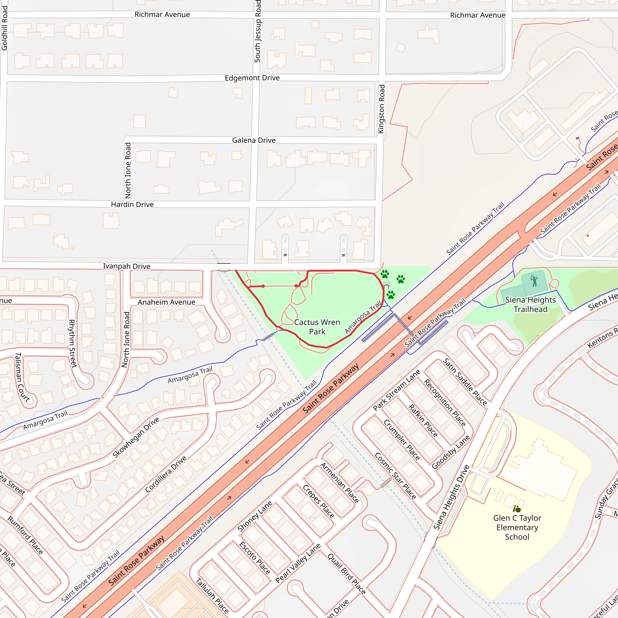 Cactus Wren Park Loop mobile static map