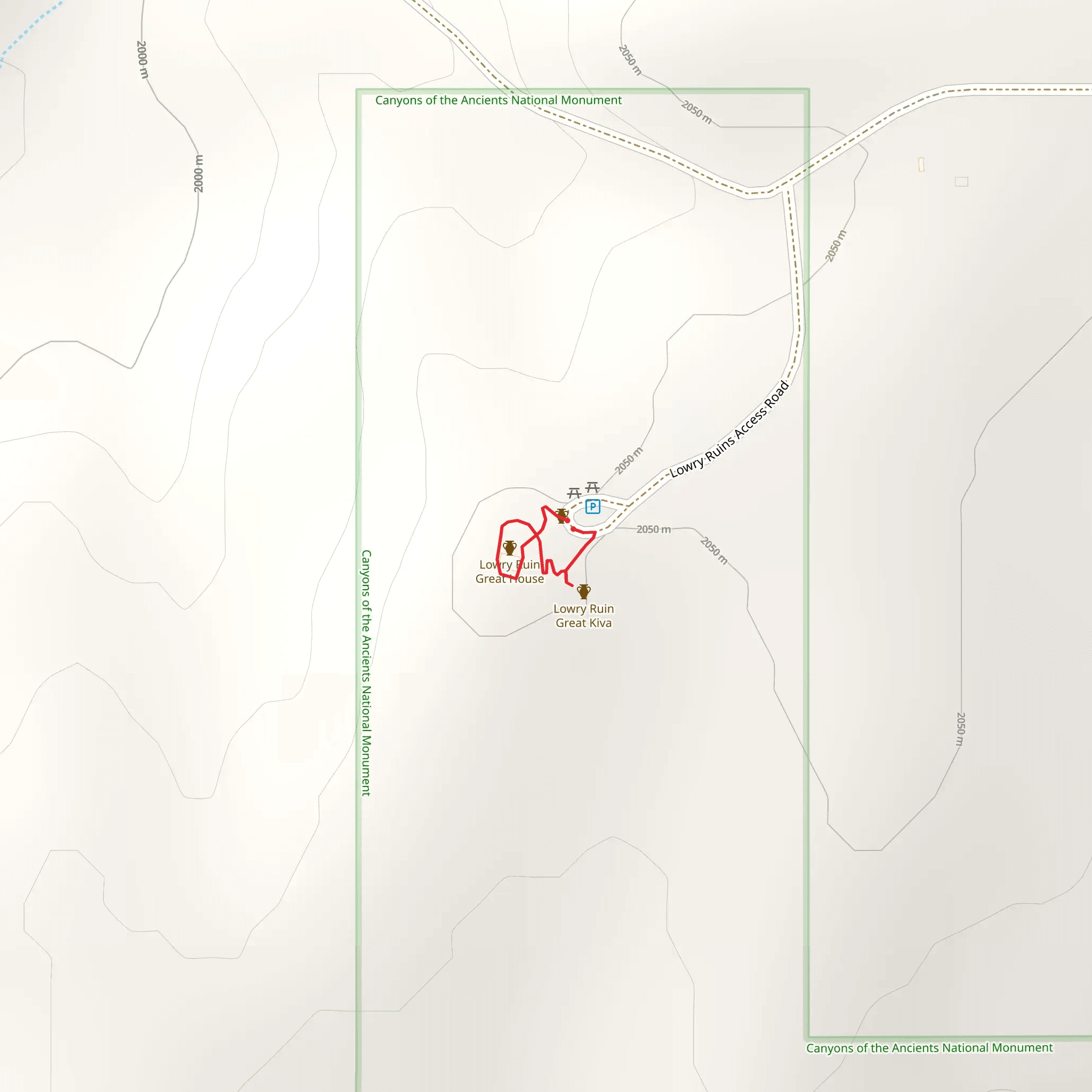 Lowry Ruin footpath Loop mobile static map