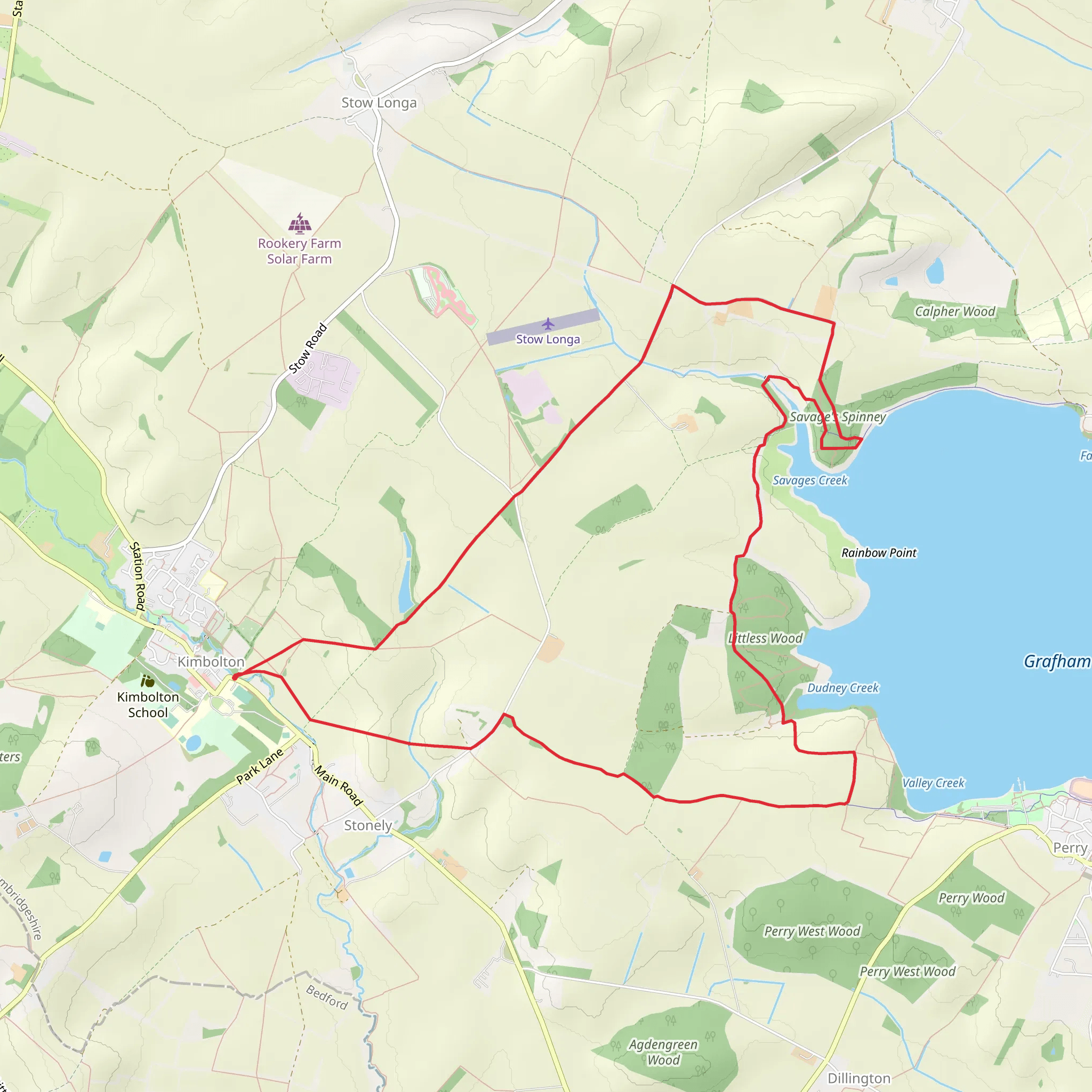 Graffham Water from Kimbolton mobile static map