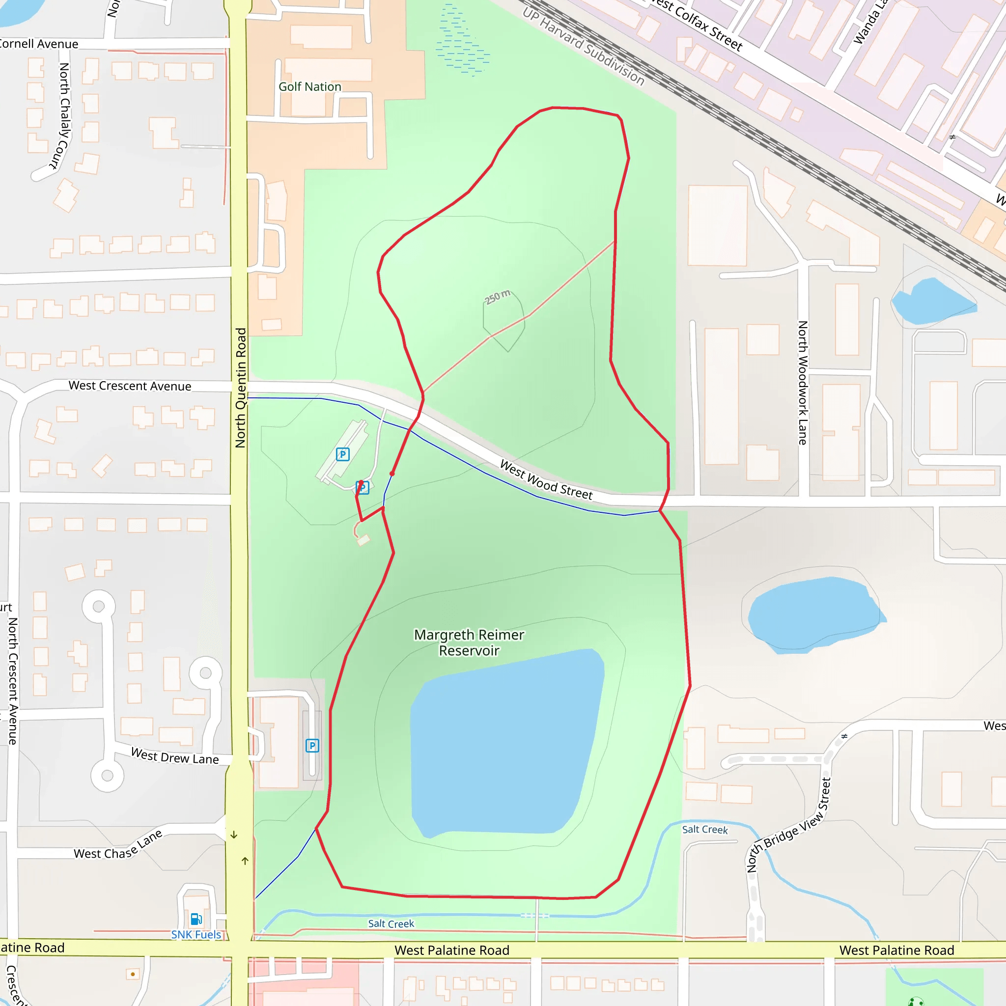 Riemer Reservoir Park Loop mobile static map