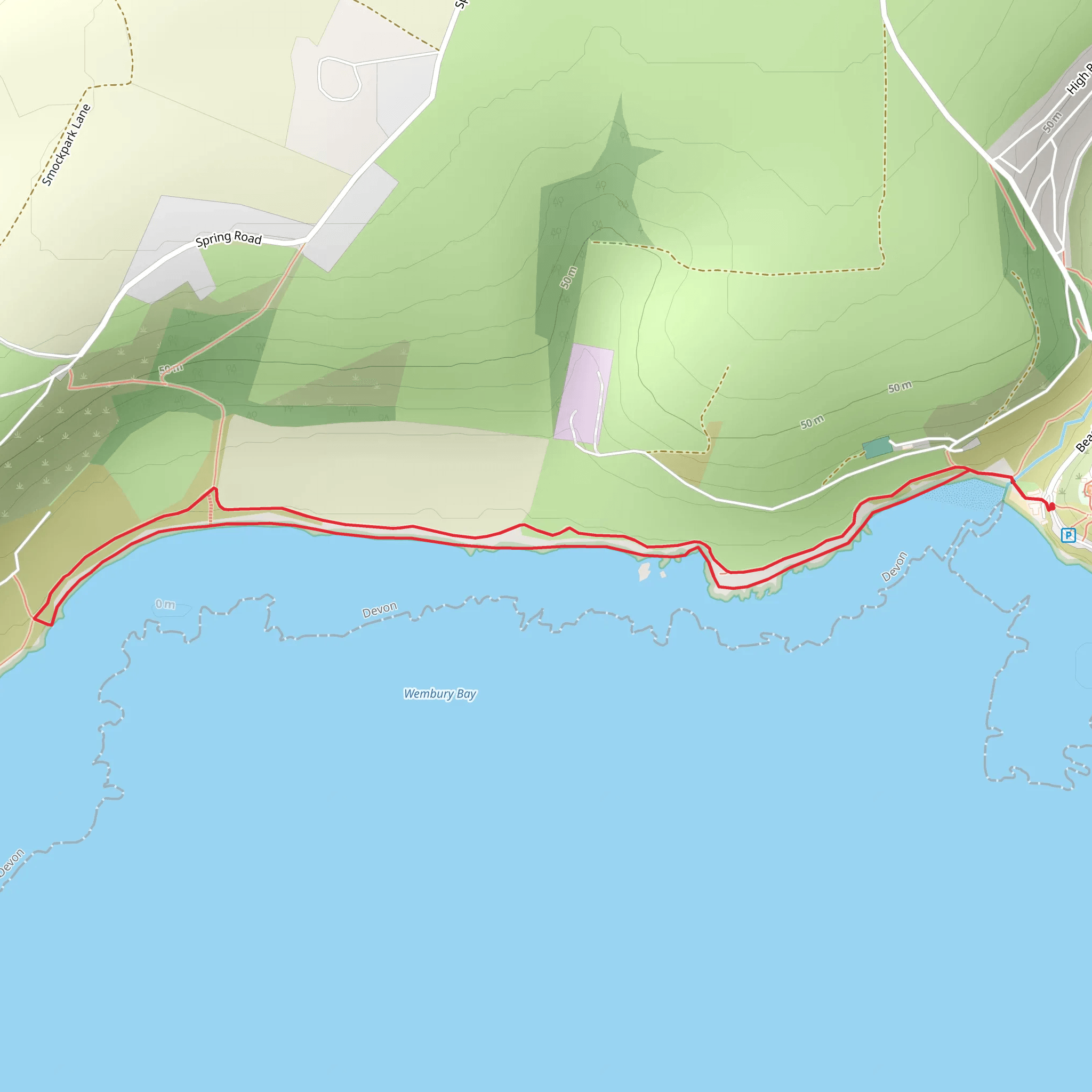 Wembury Strandline Walk mobile static map