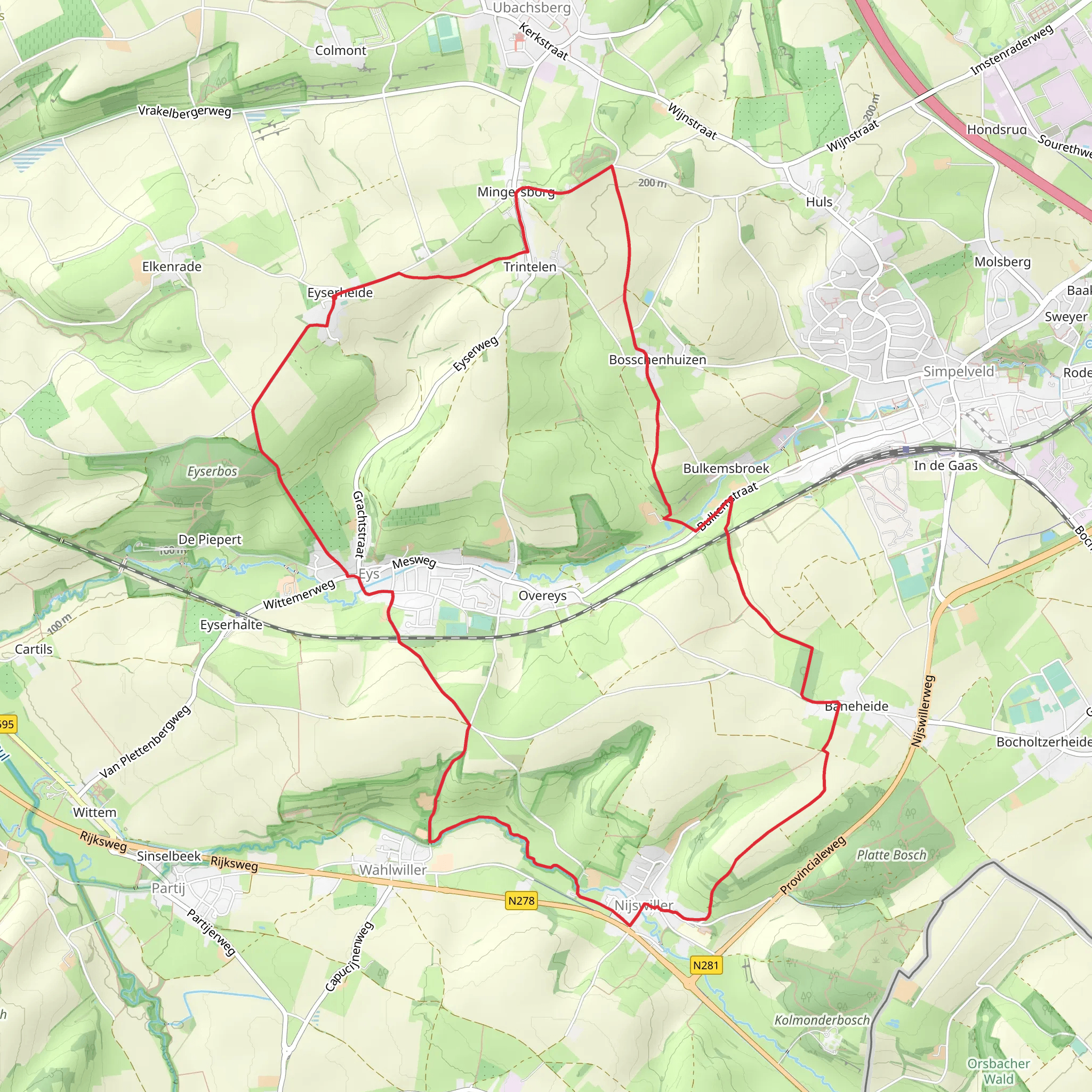 Trintelen via Putsweg and Zwarte Brugweg mobile static map