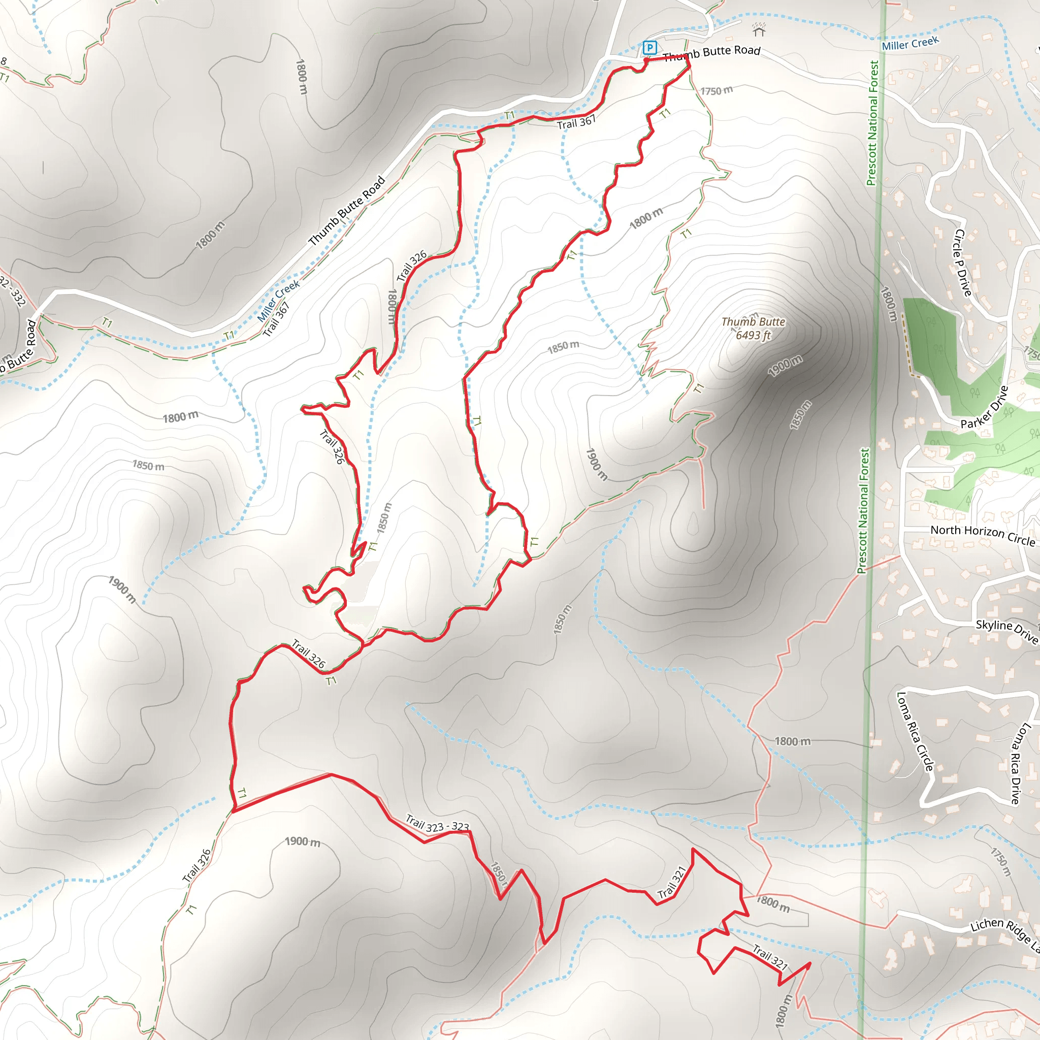 Miller Creek Loop mobile static map
