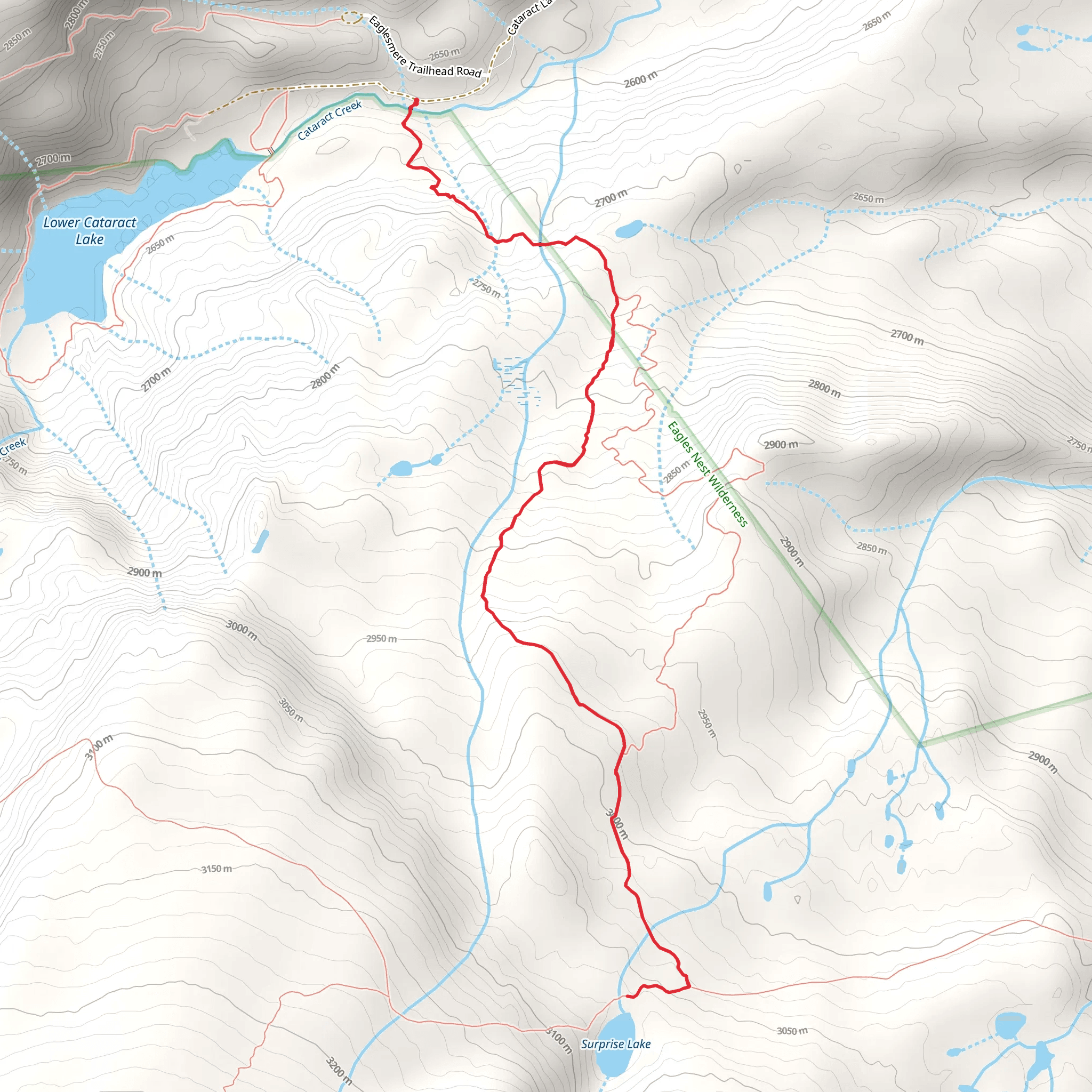 Surprise Lake Trail mobile static map