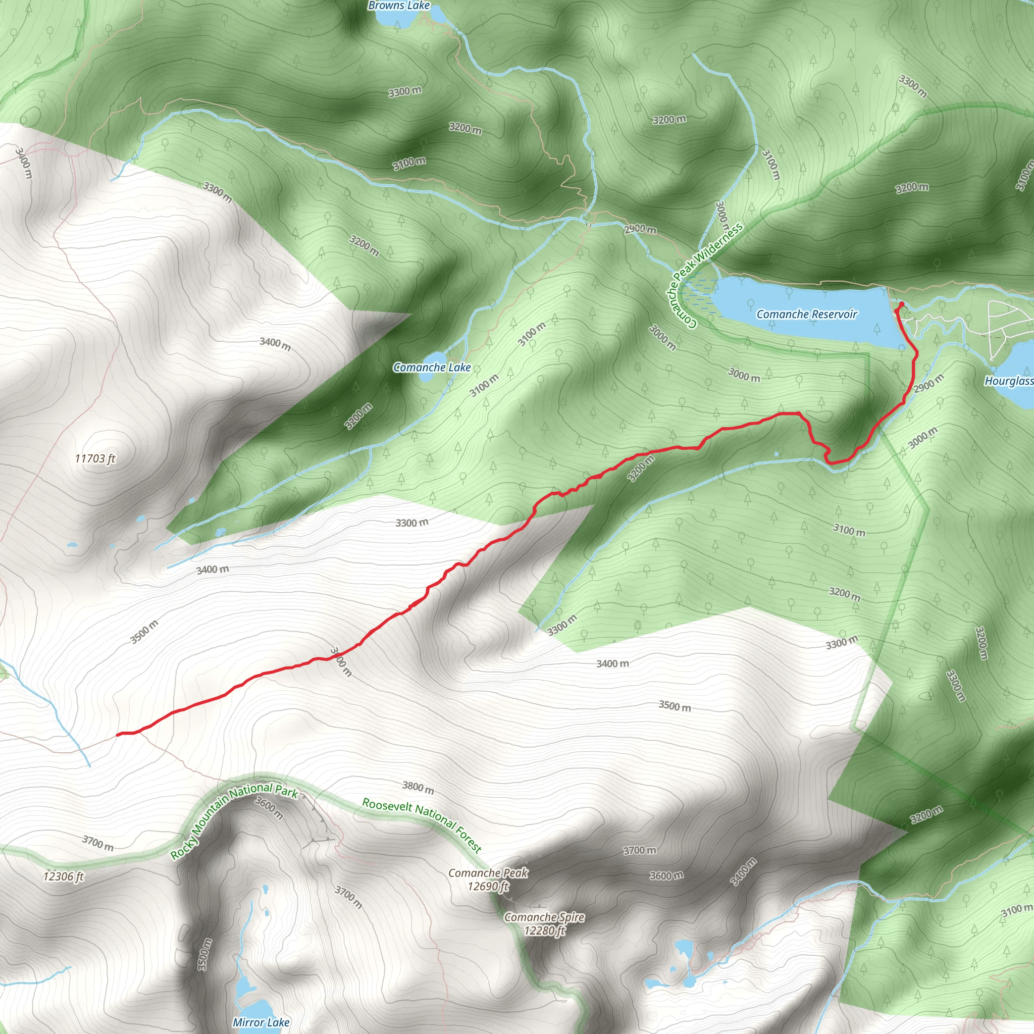 Hourglass Trail mobile static map