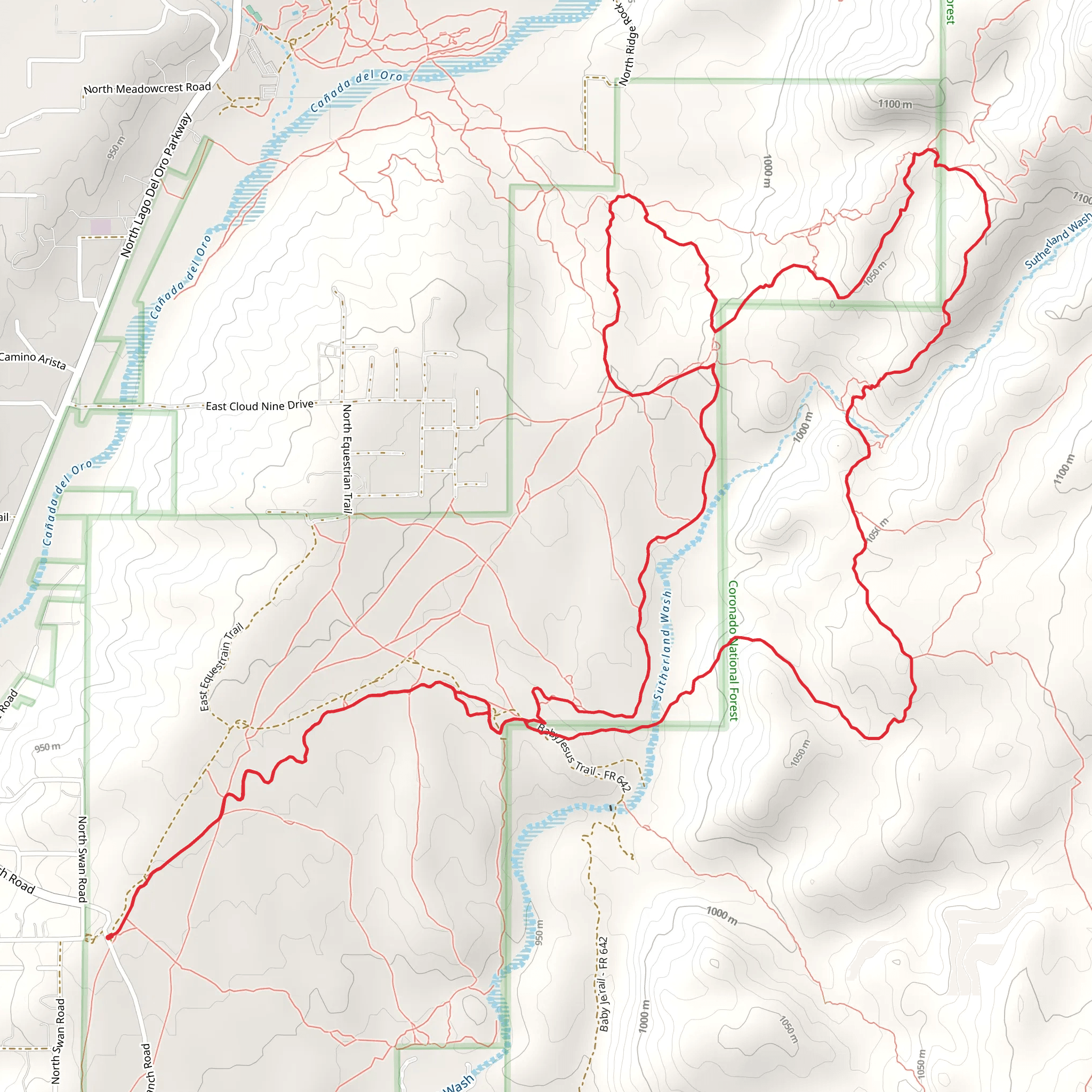 Middle Gate and 50 Year Loop Trail mobile static map