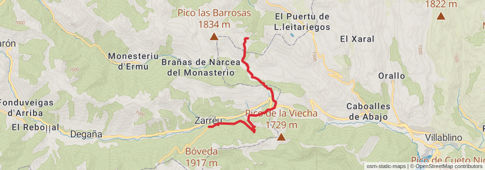 GR 203 Por donde Camina el Oso - Asturias stage 8 Map