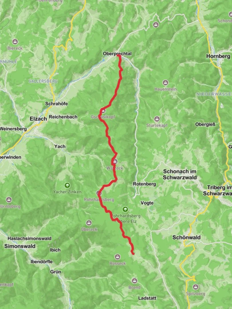 An image depicting the trail Operprechtal to Martinskapelle Walk and its surrounding area.