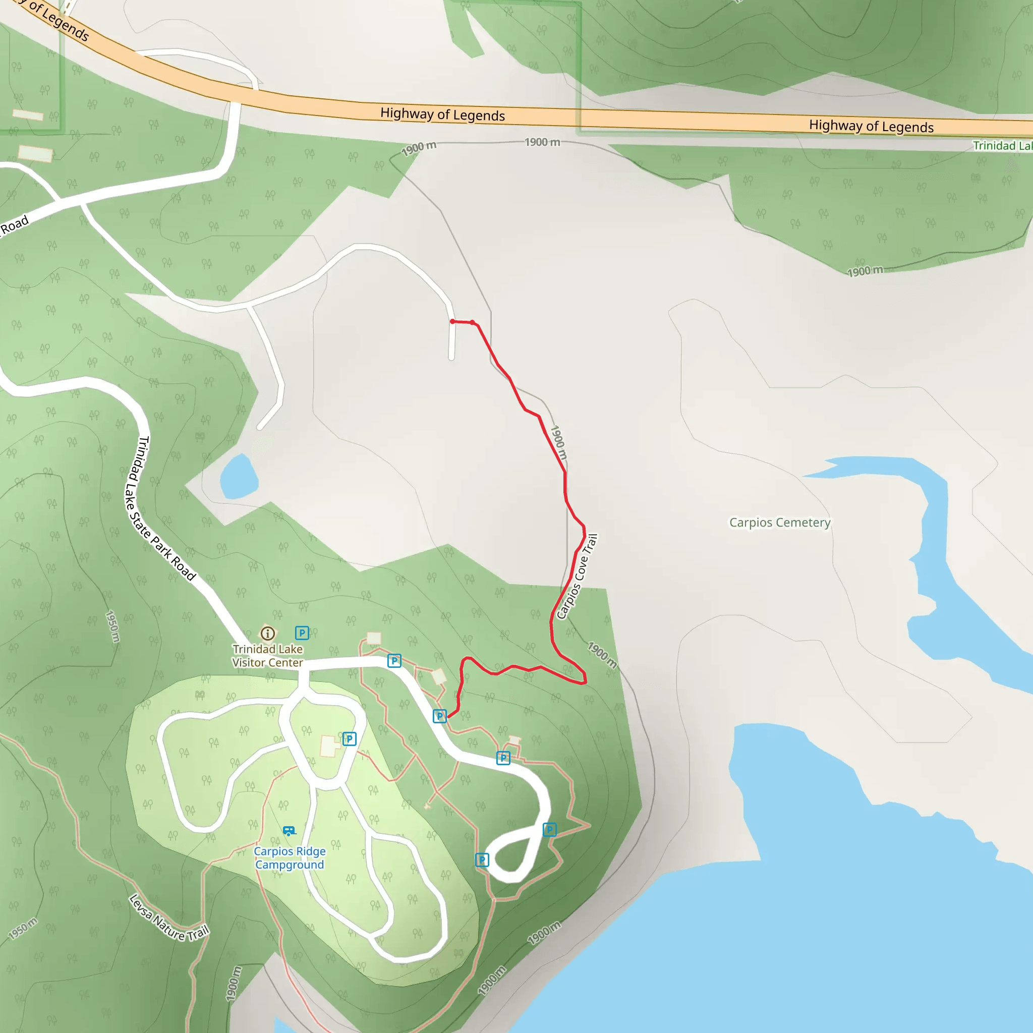 Carpios Cove Trail mobile static map