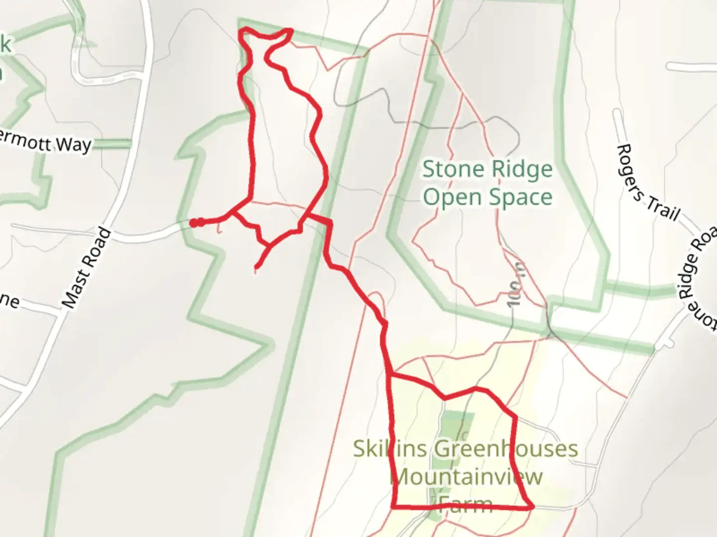 An image depicting the trail Huston and Presidential Trail Loop and its surrounding area.