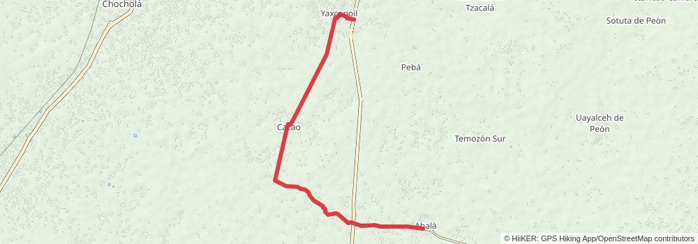 Camino del Mayab stage 2 Map
