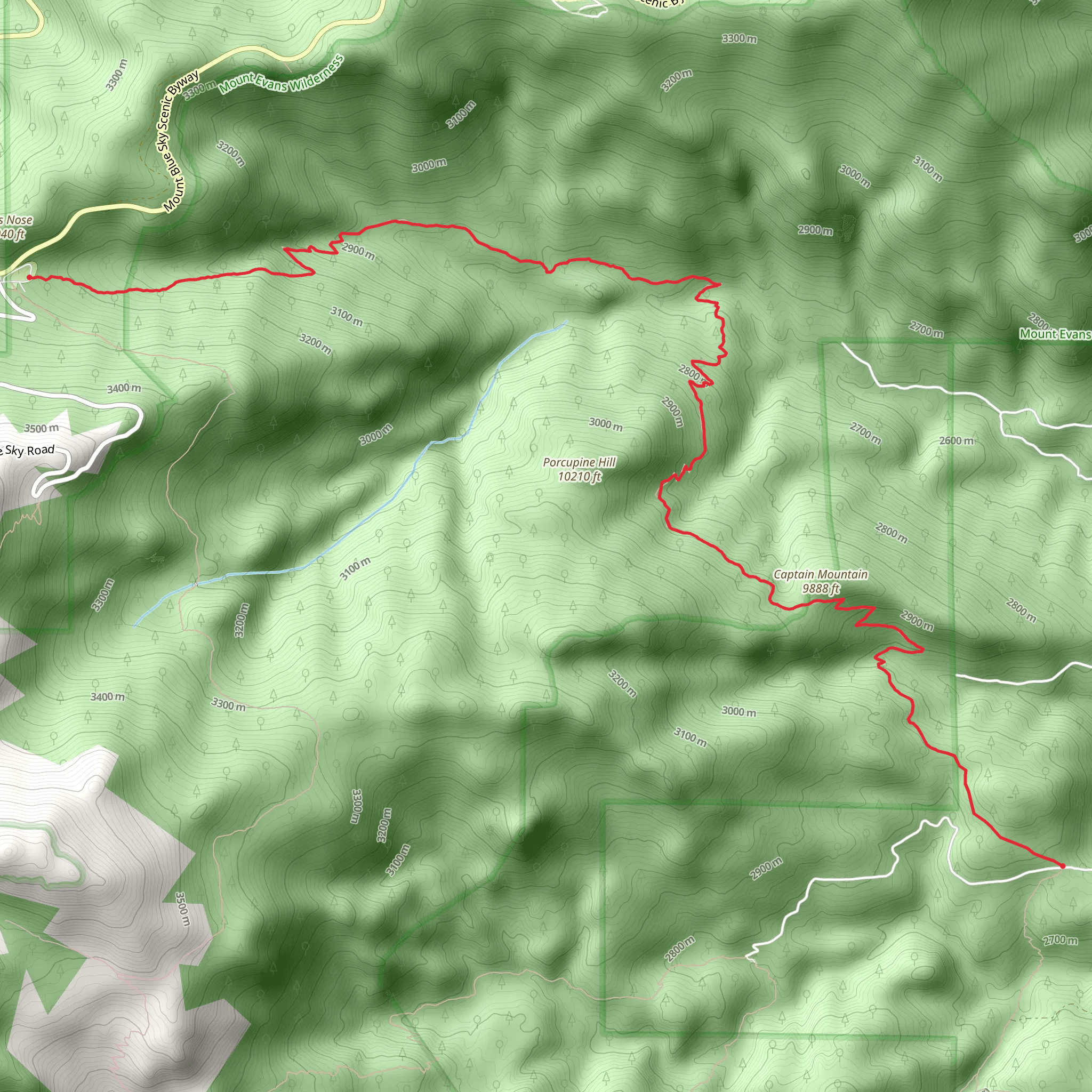 Captain Mountain Trail mobile static map