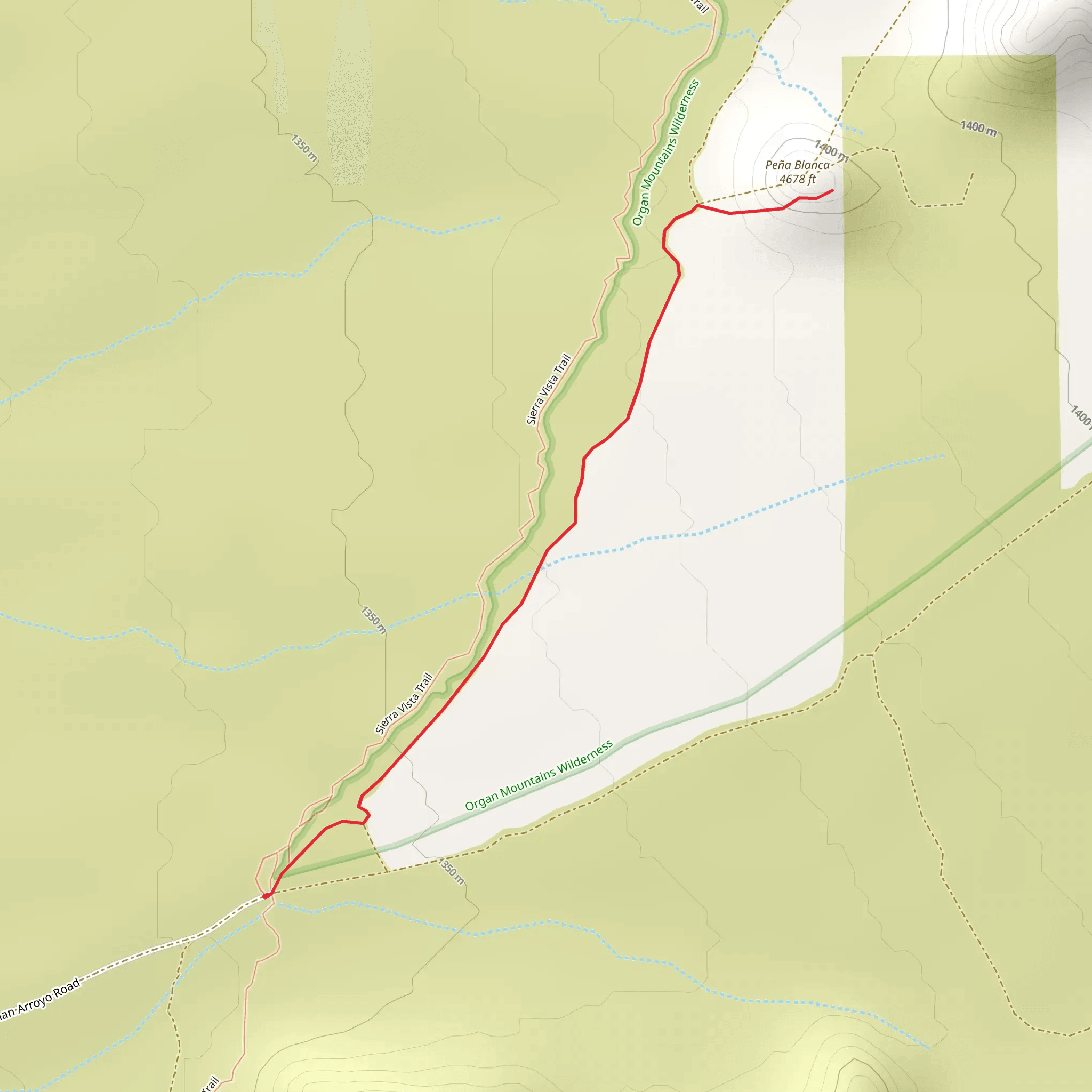 Peña Blanca Out and Back mobile static map