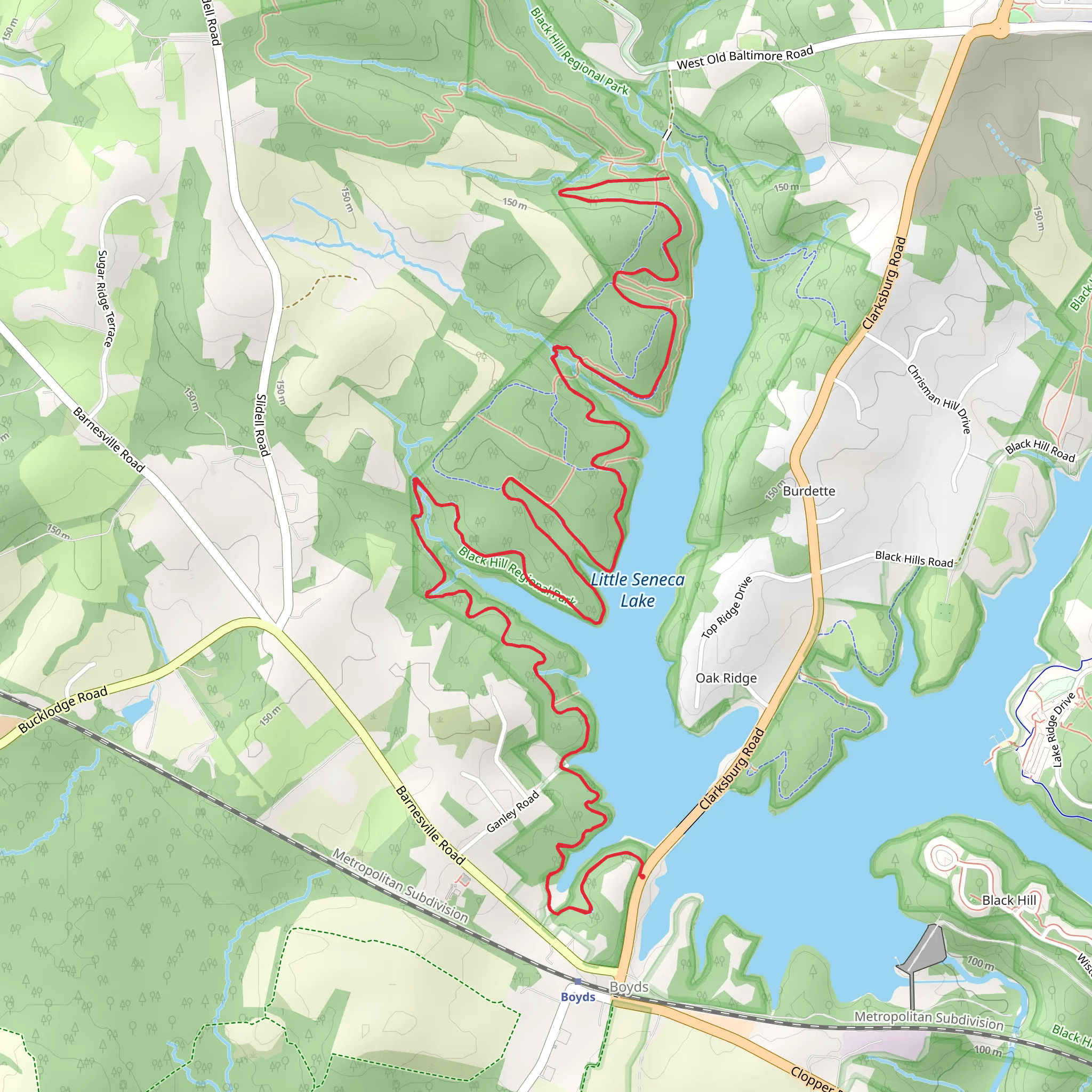 Ten Mile Creek Trail from Boyds mobile static map