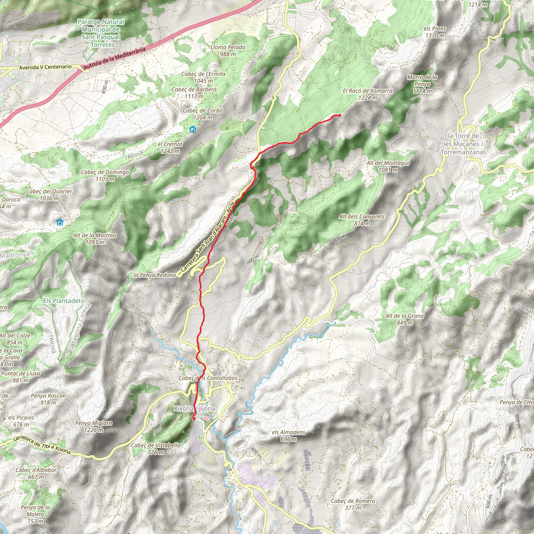 Xixona - Pou del Zurdo PR CV 270 mobile static map