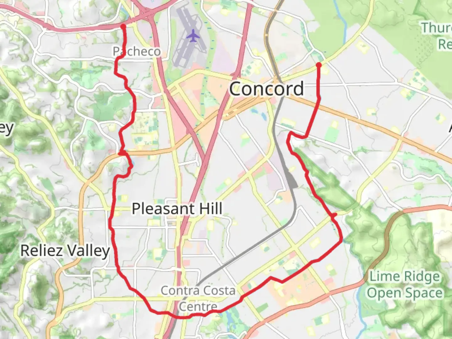 An image depicting the trail Contra Costa Canal Trail and its surrounding area.