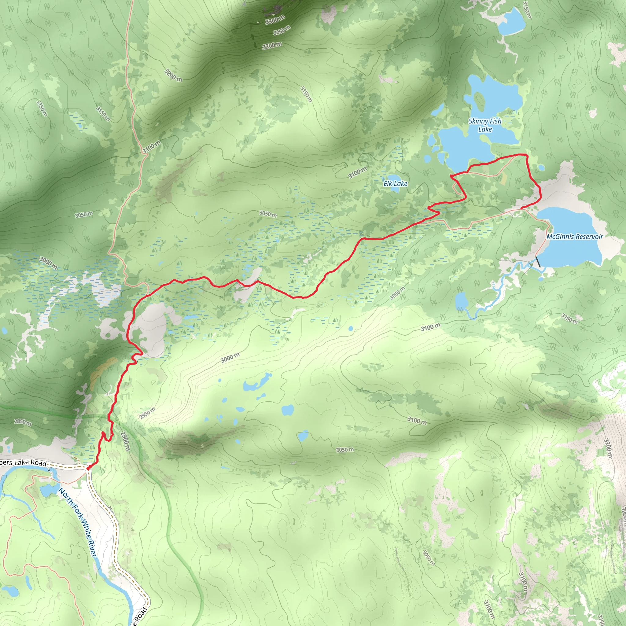 Skinny Fish and McGinnis Lake Trail mobile static map