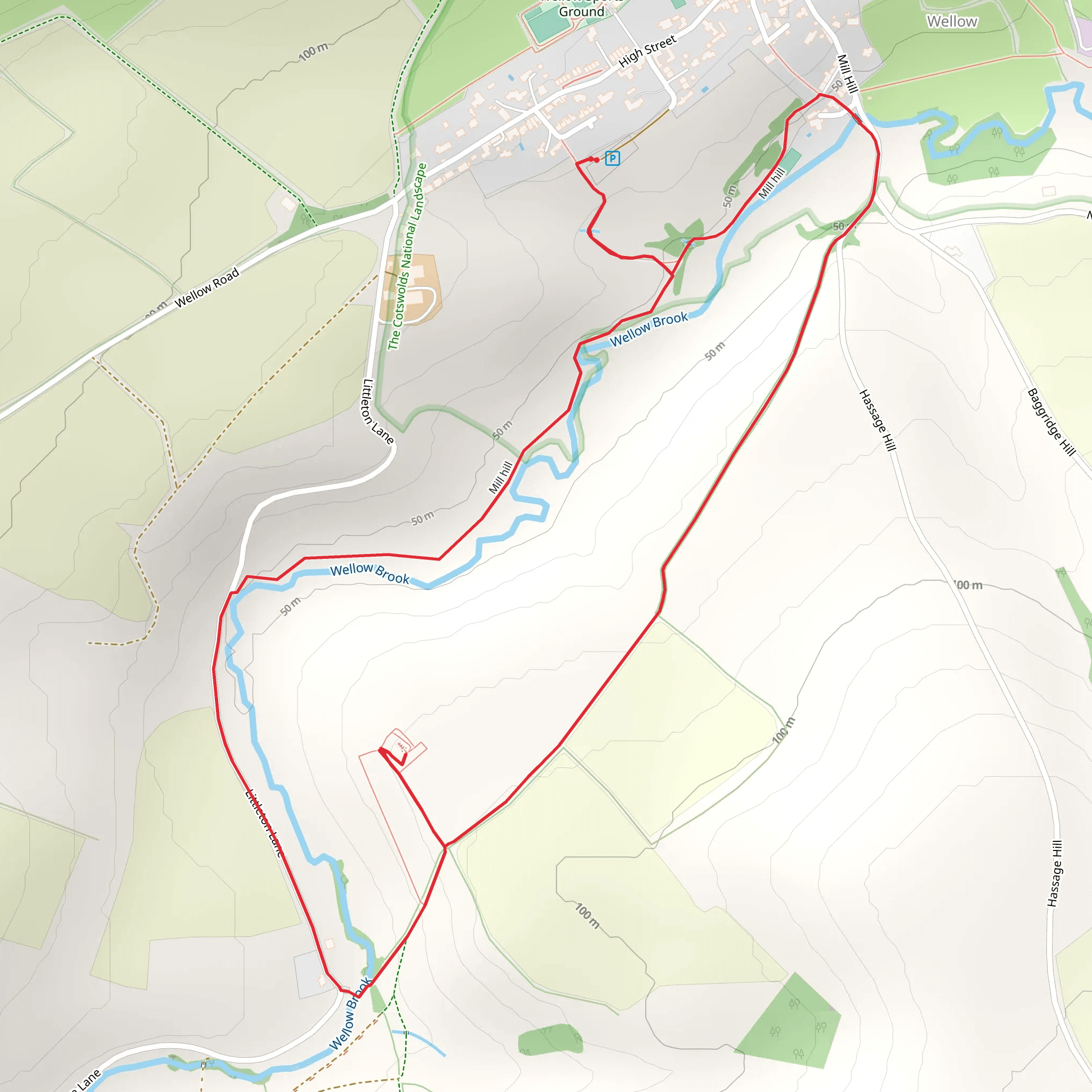 Stoney Littleton Long Barrow Loop mobile static map