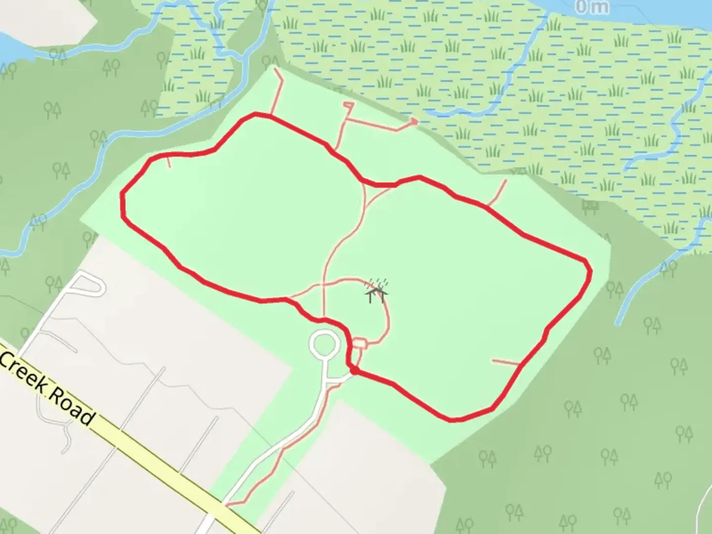 An image depicting the trail Boundary Creek Park Loop and its surrounding area.